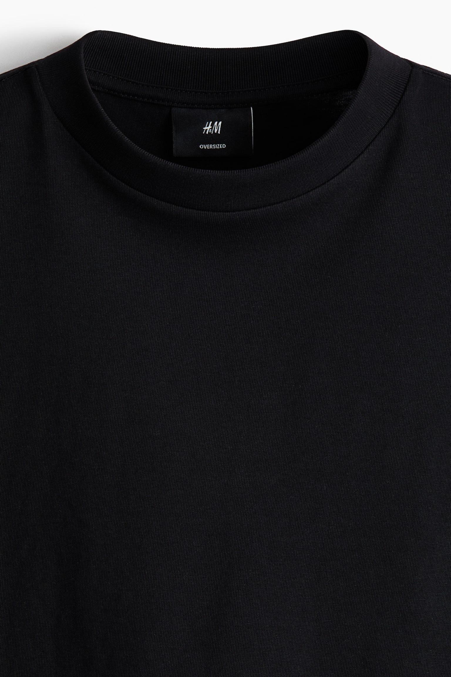 Мужская футболка H&M Oversized Cotton, цвет: Чёрный — фото 5
