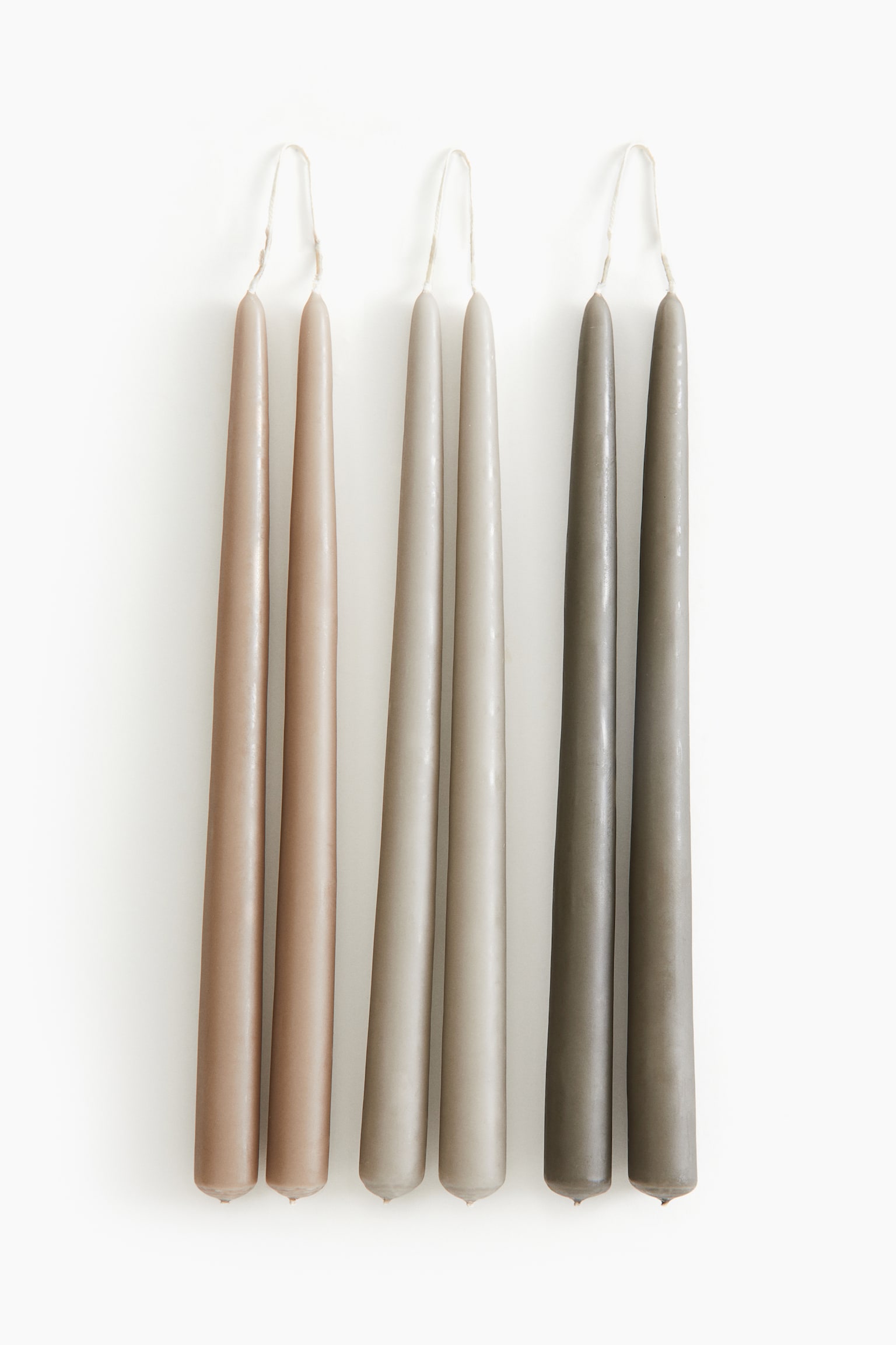 6-pack taper candles - Beige/Greige/Red - 1