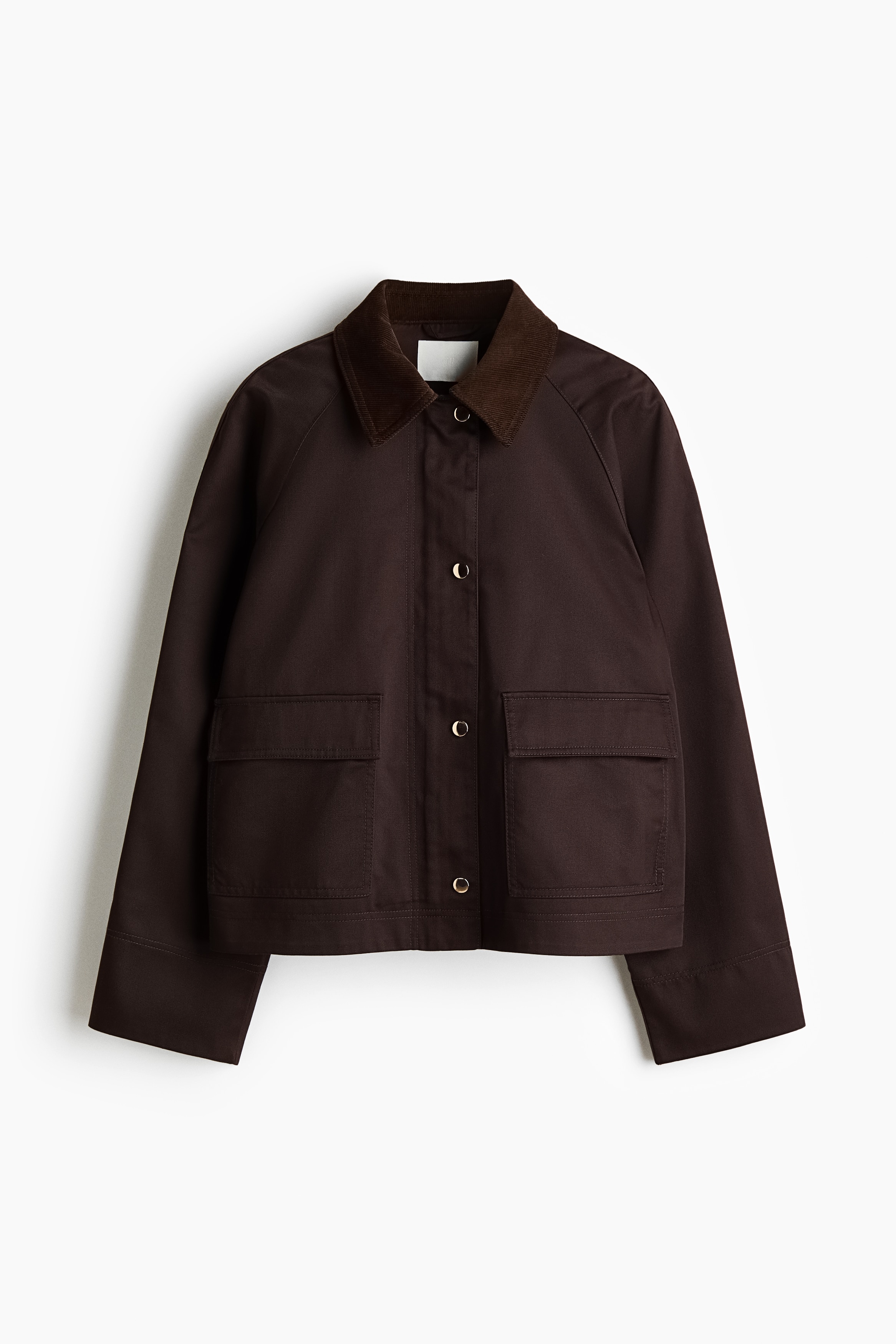 Corduroy-collar jacket - Dark brown/Dark khaki green/Navy blue