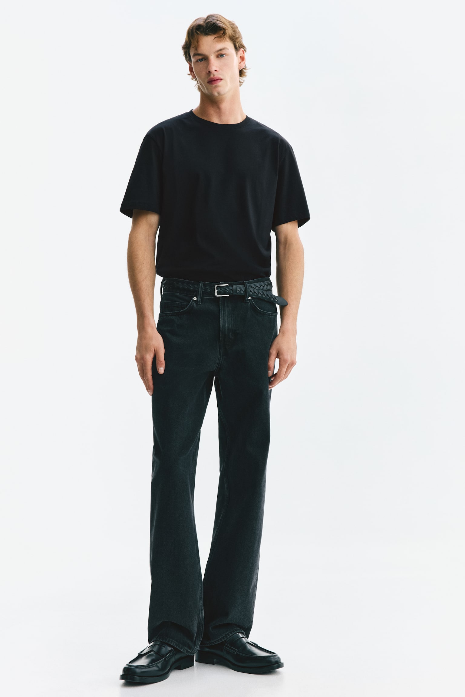 Мужская футболка H&M Regular-Fit Pima Cotton, цвет: Чёрный — фото 3