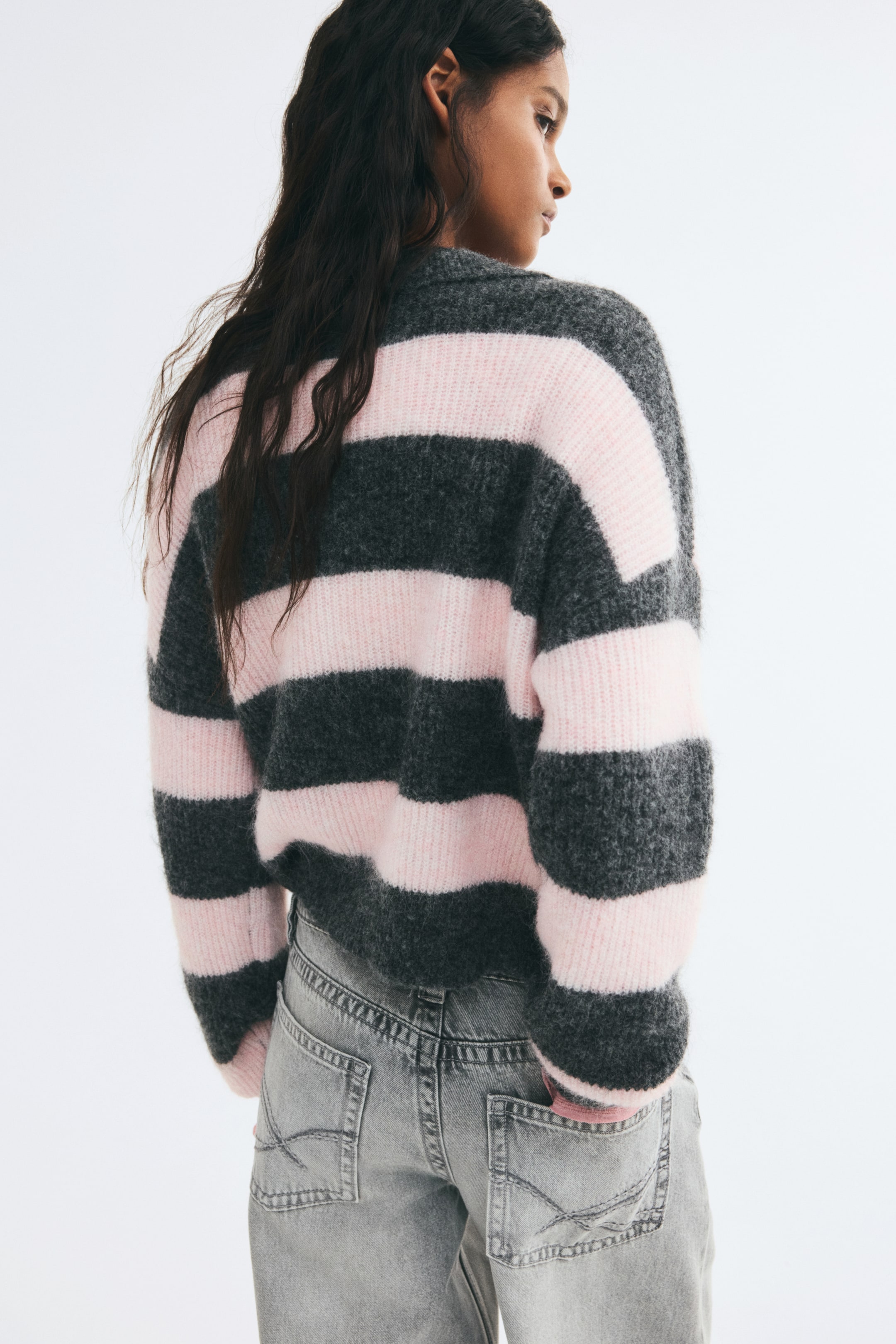 Rib-Knit Polo Sweater