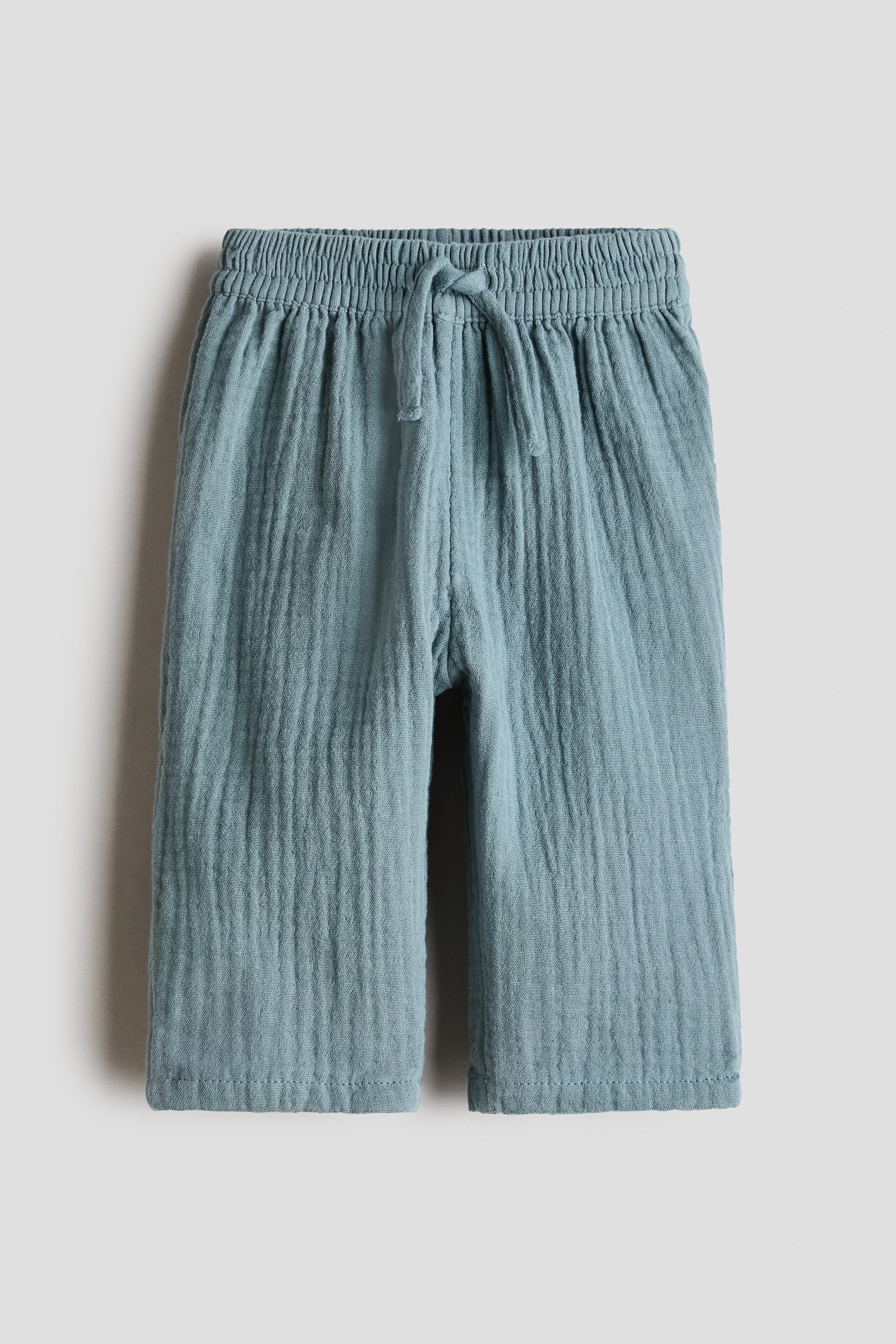 Pantalon en coton - Turquoise/Bleu clair/Crème/rayures brunes