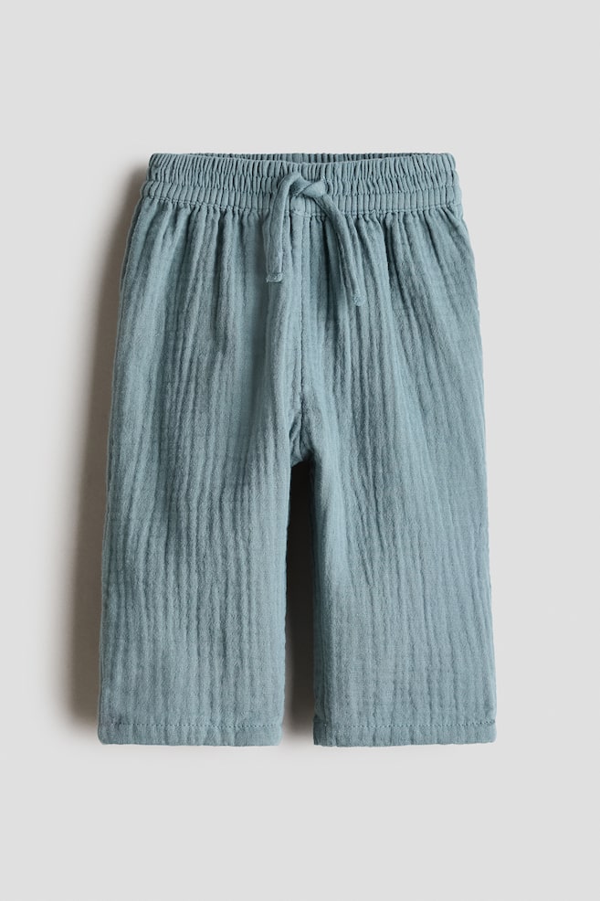 Cotton Pants - Turquoise/Light blue/Khaki green - 1