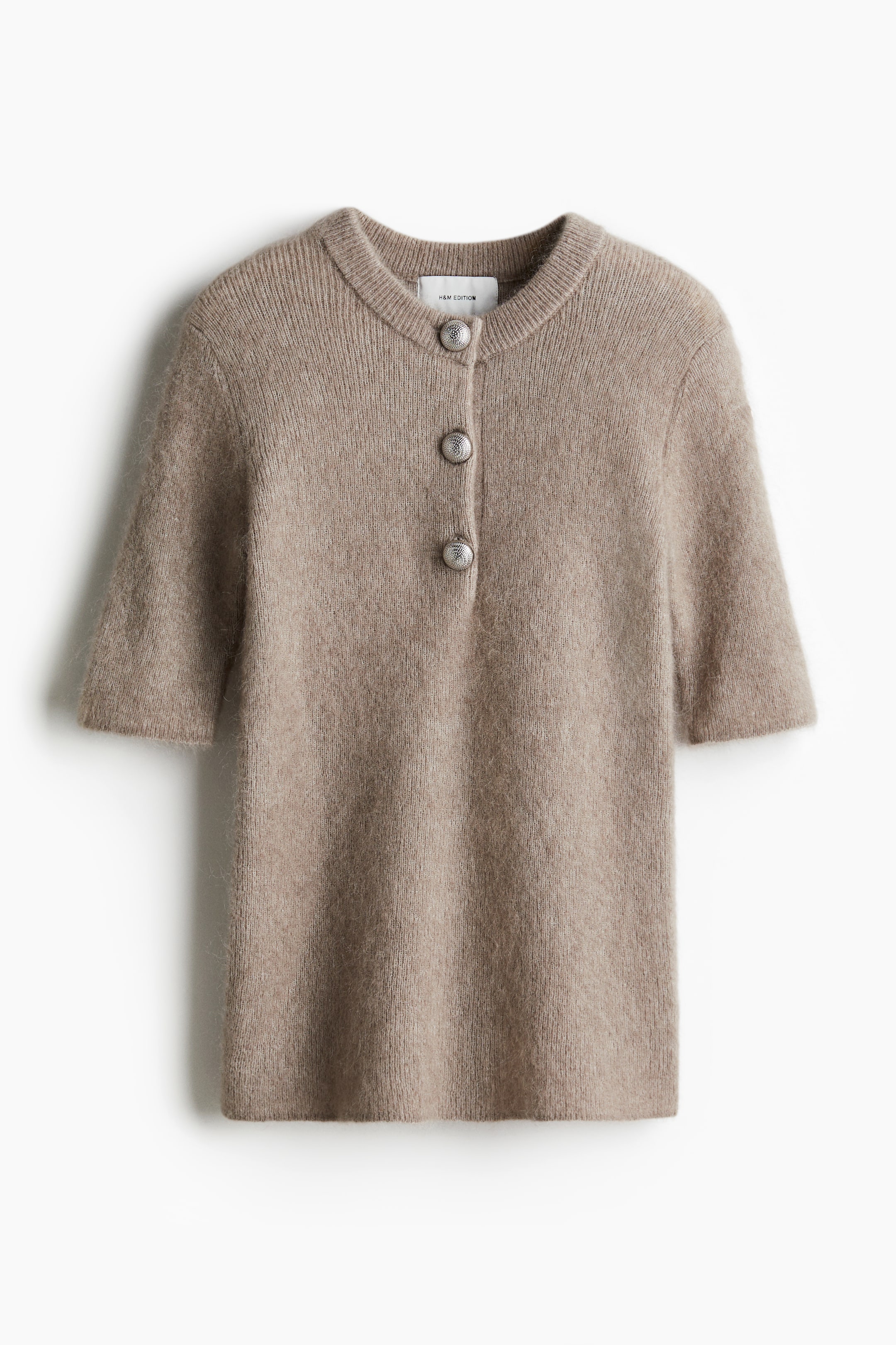 Mohair-Blend Top with Button Details