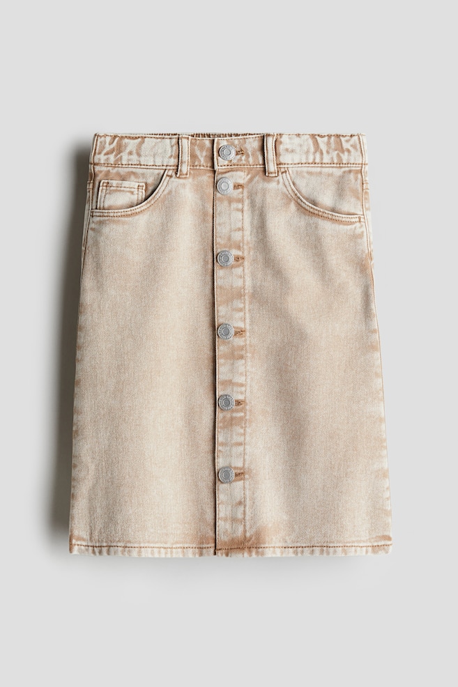 Jeansrock in A-Linie - Beige - 1