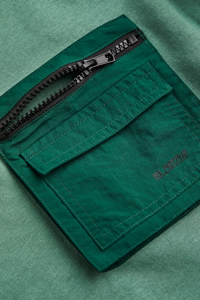 Hettegenser med lomme - Grønn - 3