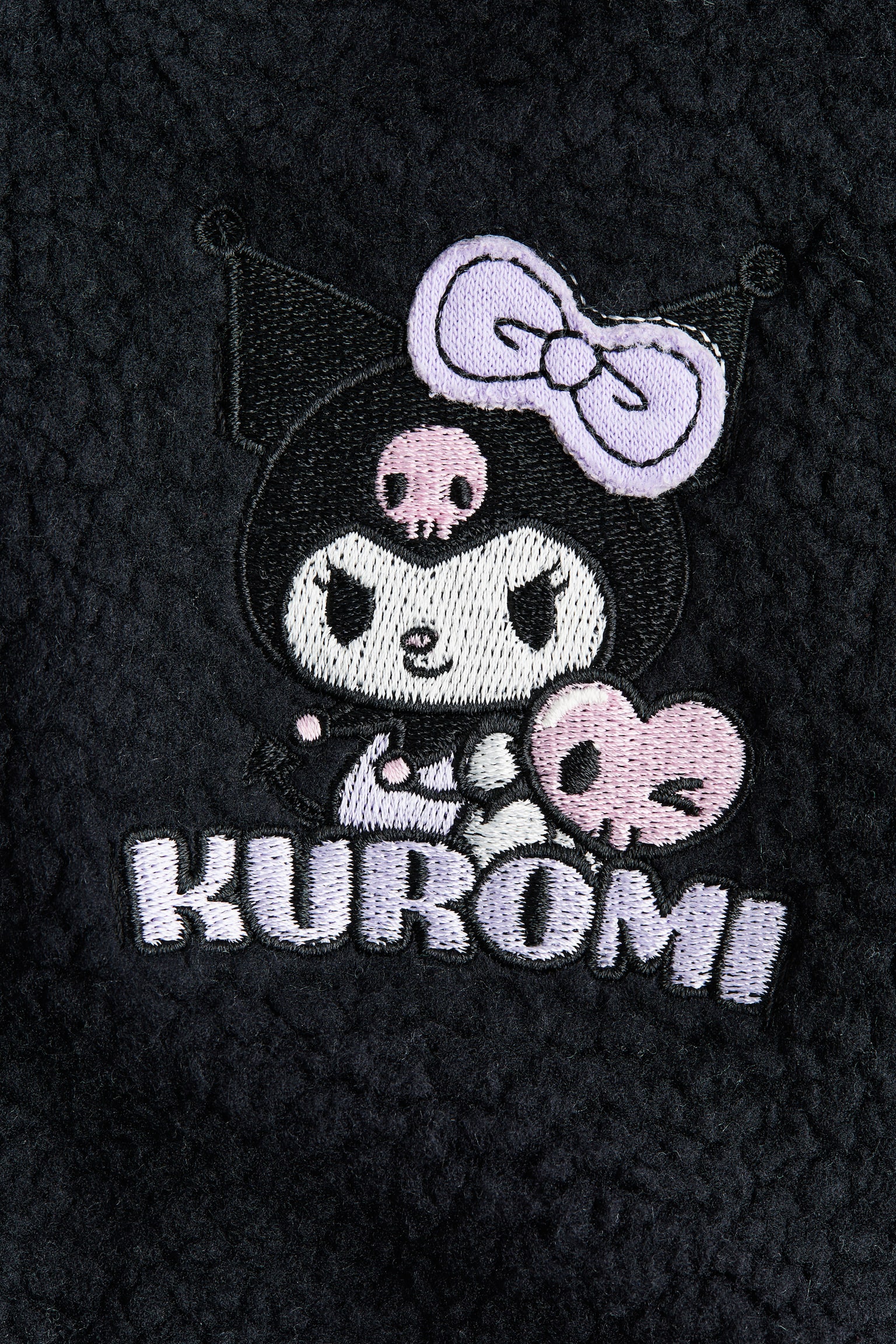 刺繍ディテール フルジップフーデッドジャケット - ブラック／クロミ/ライトブルー／シナモロール - 5