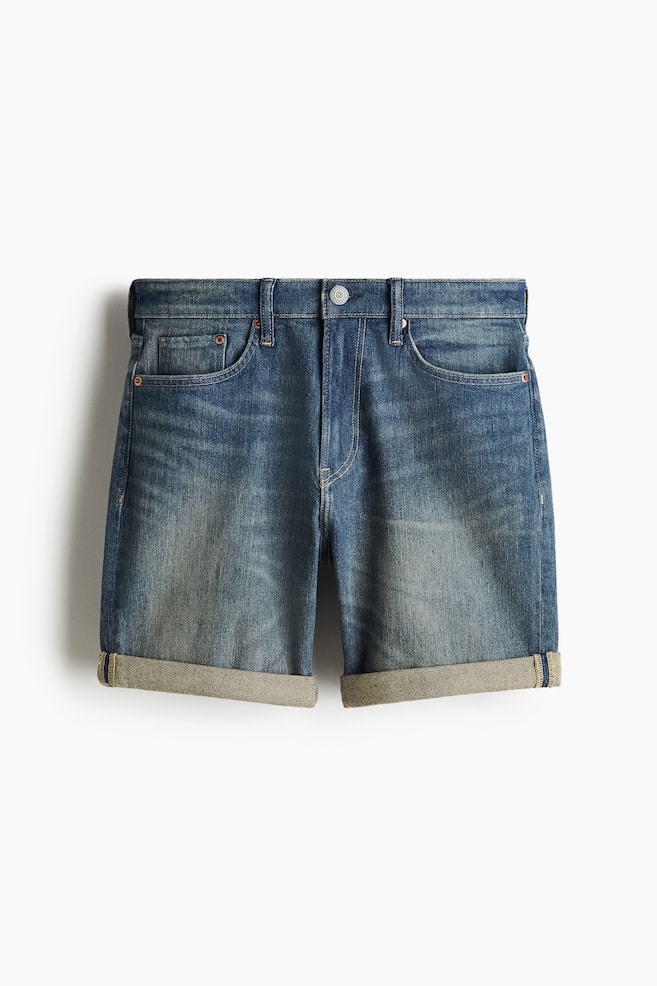 Slim Denim shorts - Denim blue - 1