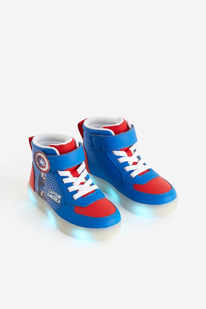Blinkande sneakers - Blå/Captain America/Svart/Sonic the Hedgehog - 1
