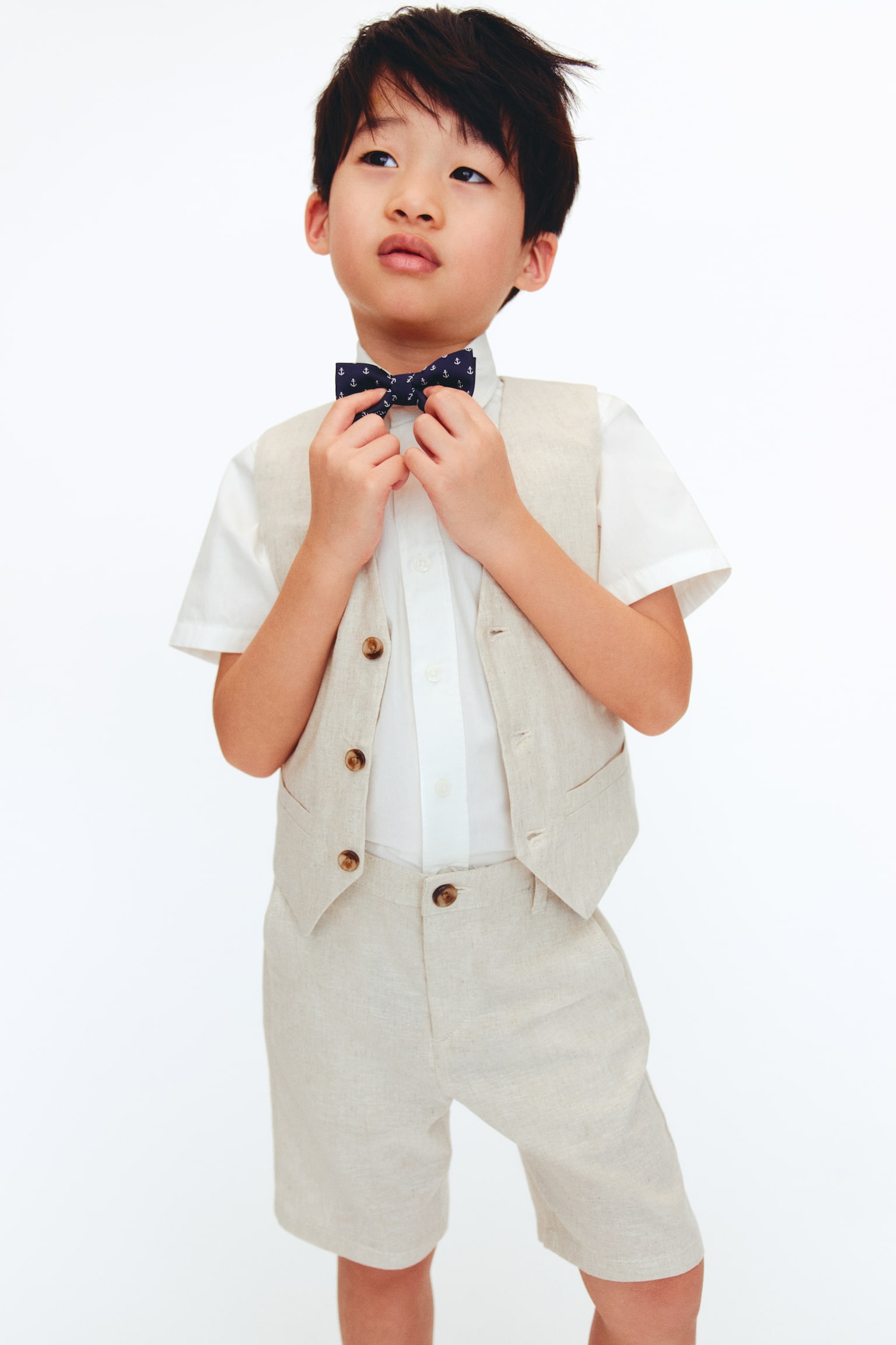 4-piece dressy set - Light beige/White/Light blue/Striped/Light green/Striped/Light beige - 3