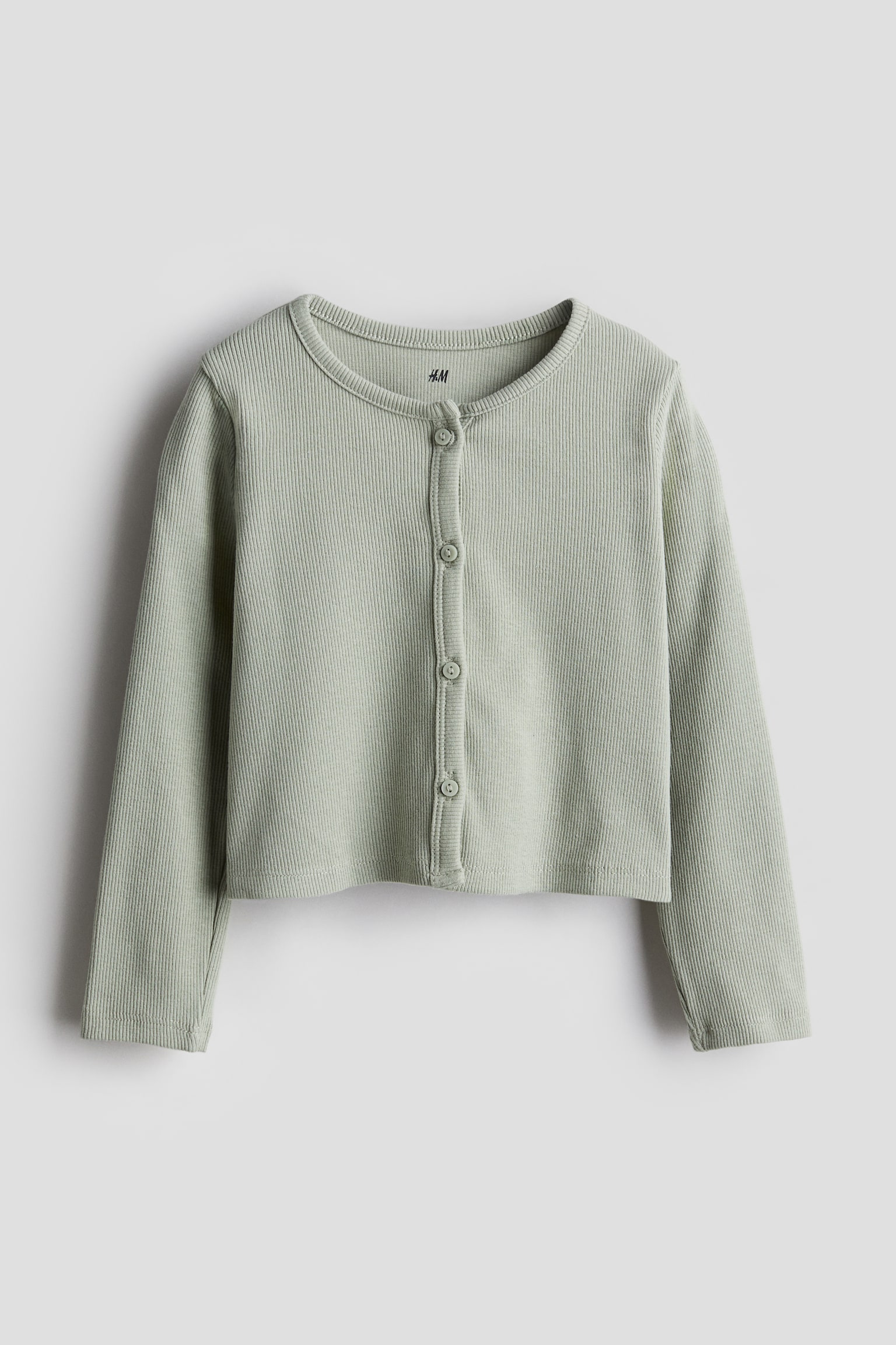 Rib Jersey Cardigan - Light dusty green/Black/Light pink/Natural white/Light blue - 1