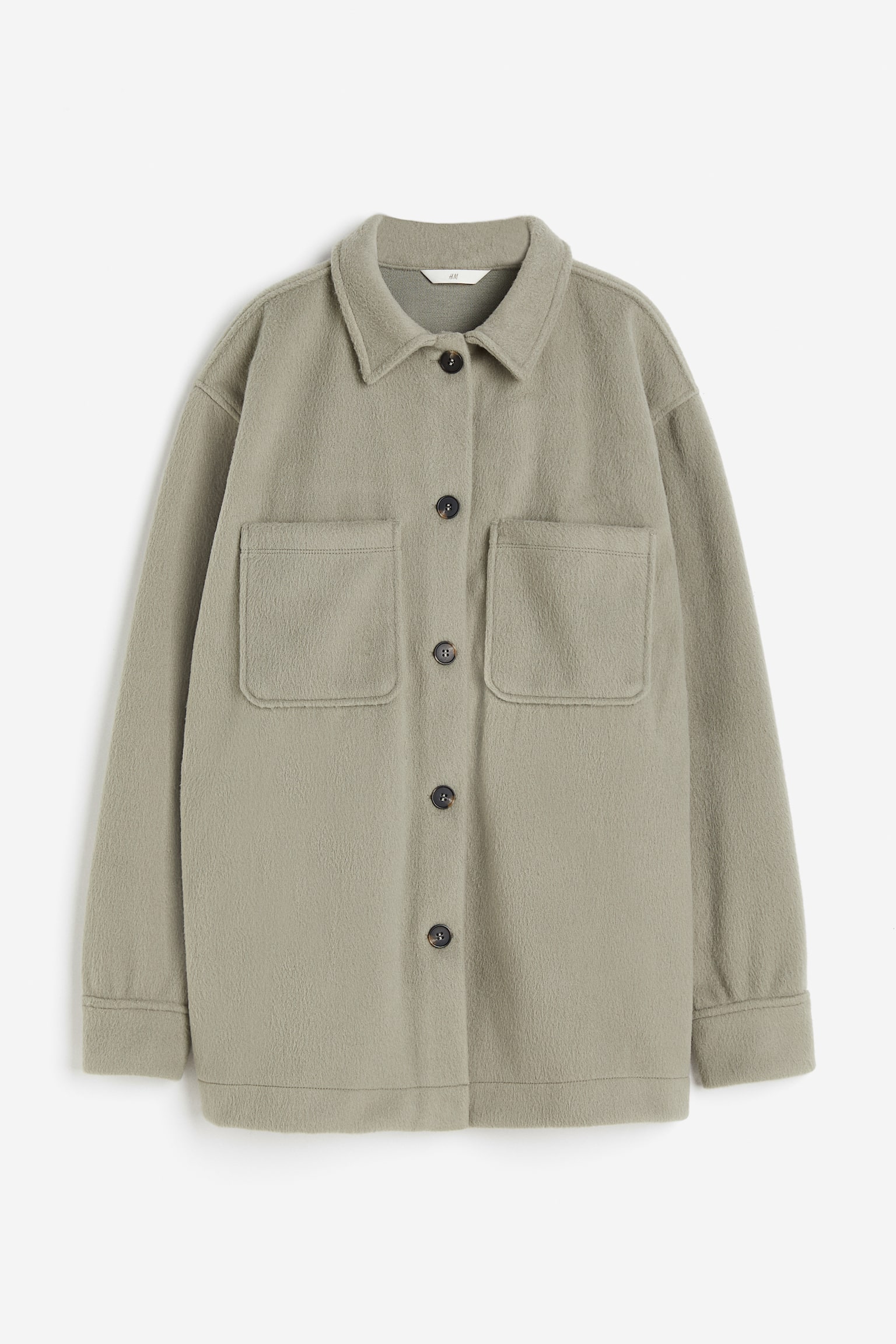 Oversized shacket - Light khaki green - 1