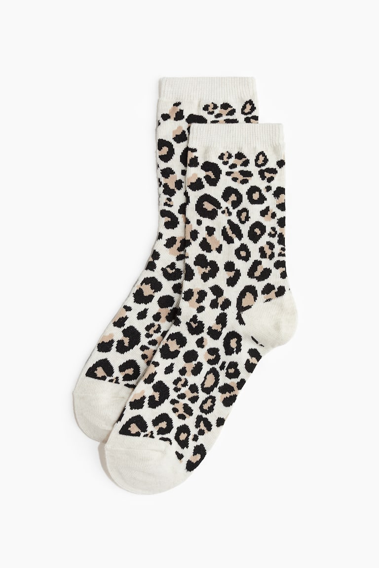 Lot De 5 Paires Chaussettes Fantaisie Léopard Pour Femme – Chaussettes Longues Coton Confortables, Motif Animal Tendance Hiver & Sport