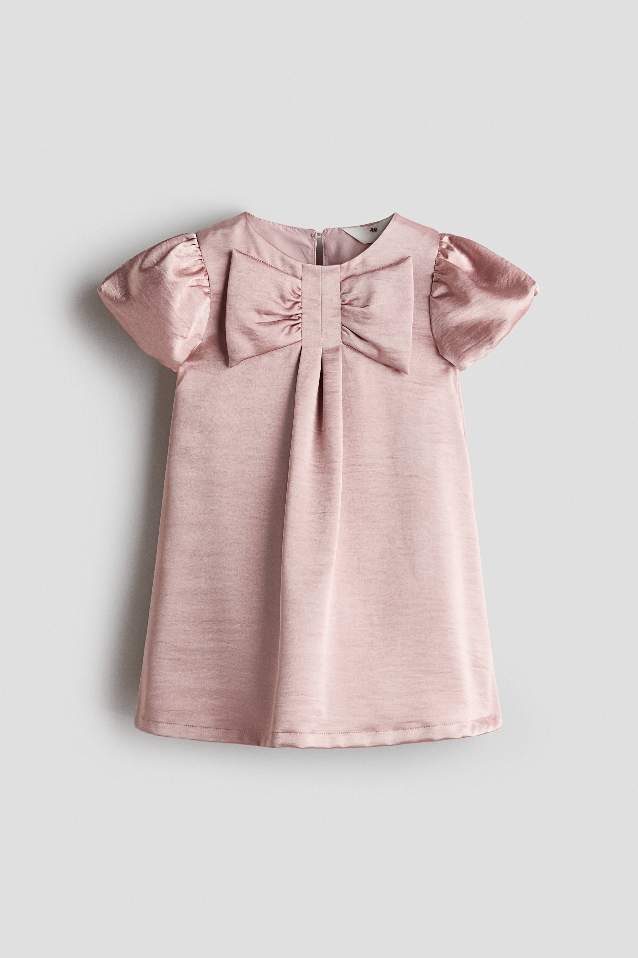 View larger image: Bow-detail dress - Light dusty pink - Kids | H&M 1