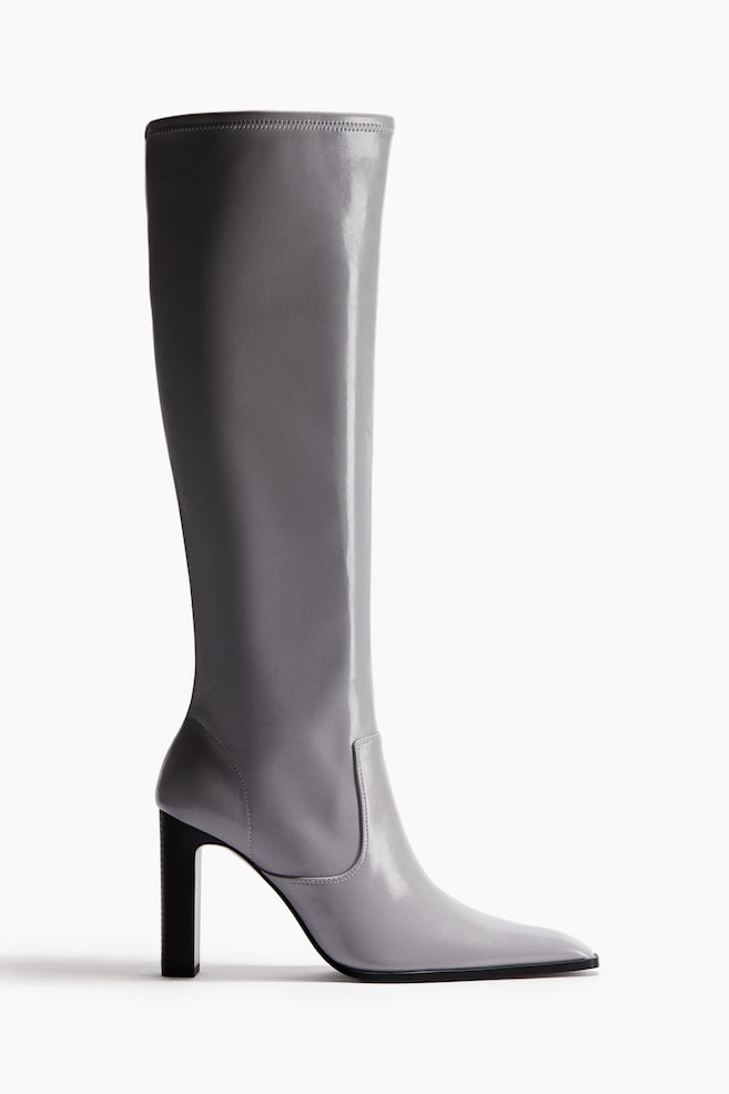 Knee-high boots - Grey/Black - 1