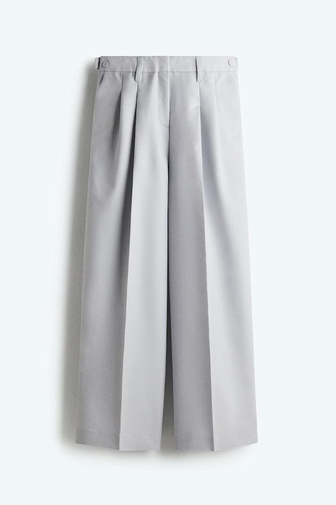 Pantaloni de costum din amestec de lână - Albastru-pal - 1
