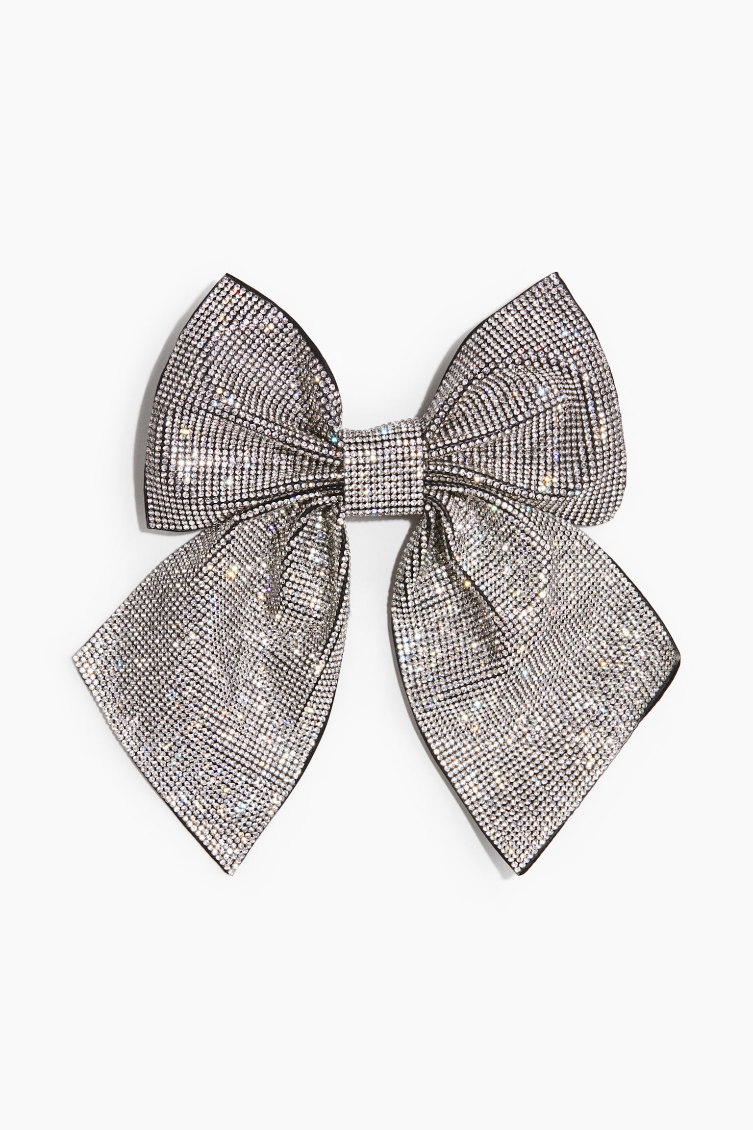 Embellished bow hair clip - Negro