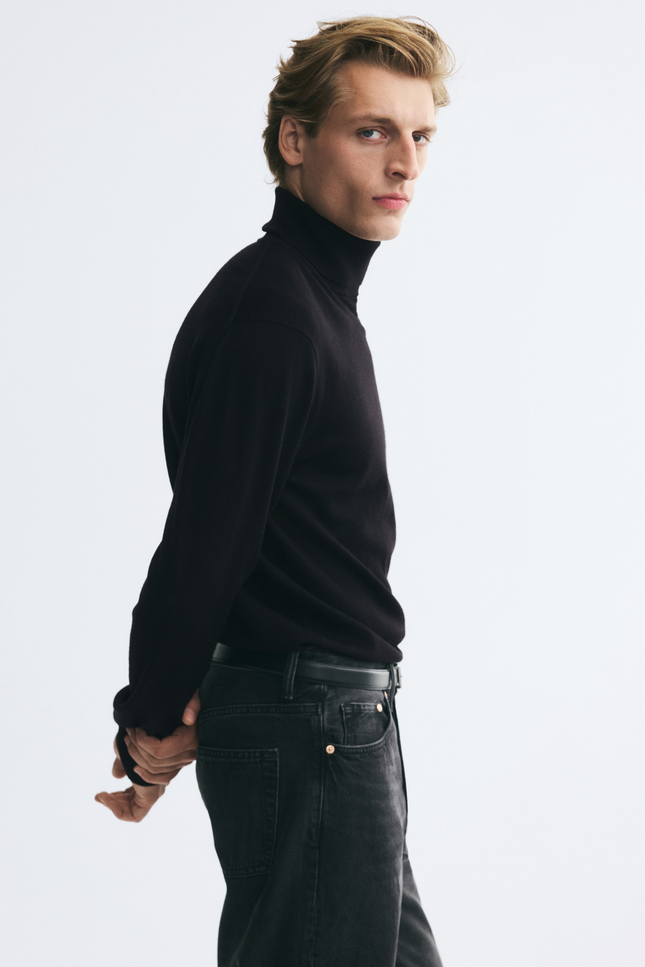 Regular-Fit Turtleneck Merino Wool Sweater