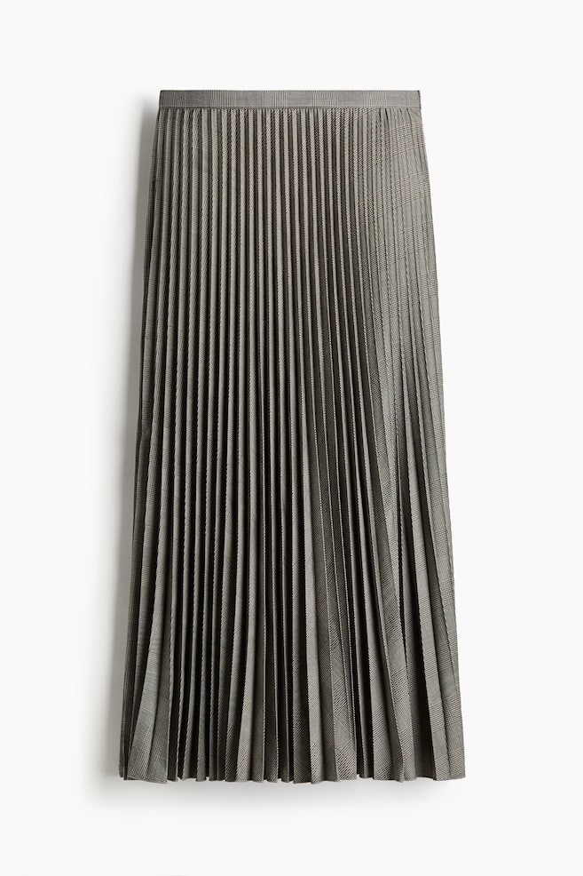 Pleated skirt - Dark grey/Checked/Grey marl - 1