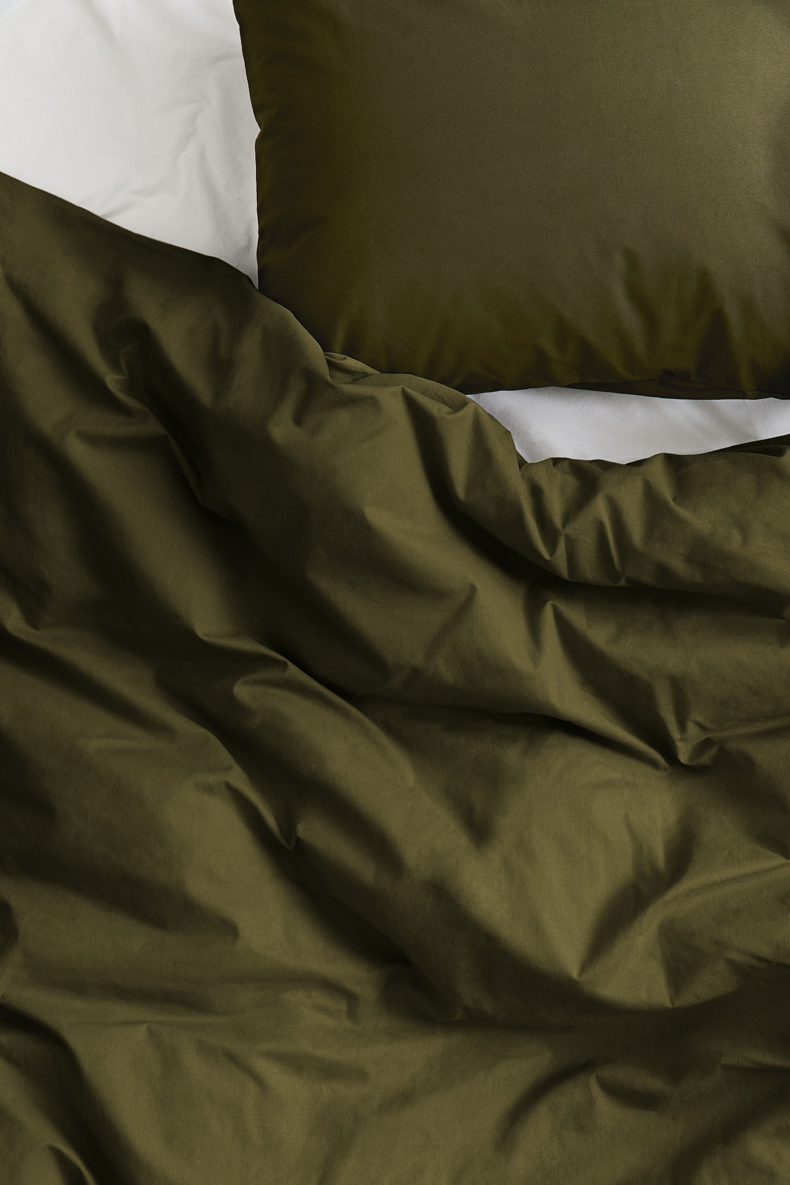 Cotton Twin Duvet Cover Set - Dark green/Dark brown/Light khaki green/Light beige/Taupe/Brown/White/Orange/Light yellow - 2