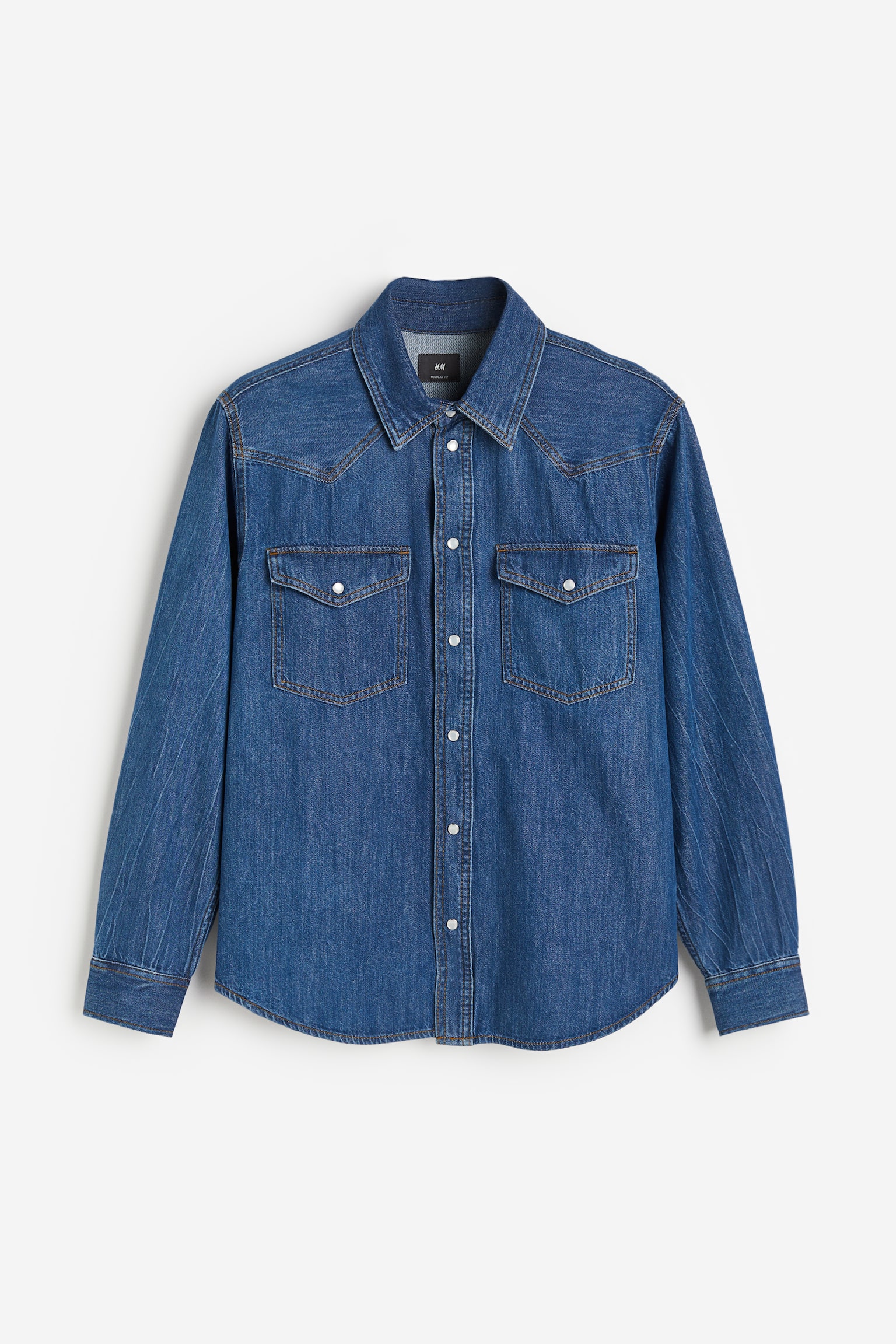 Regular Fit Denim Shirt - Denim blue/Denim black/Cream - 2