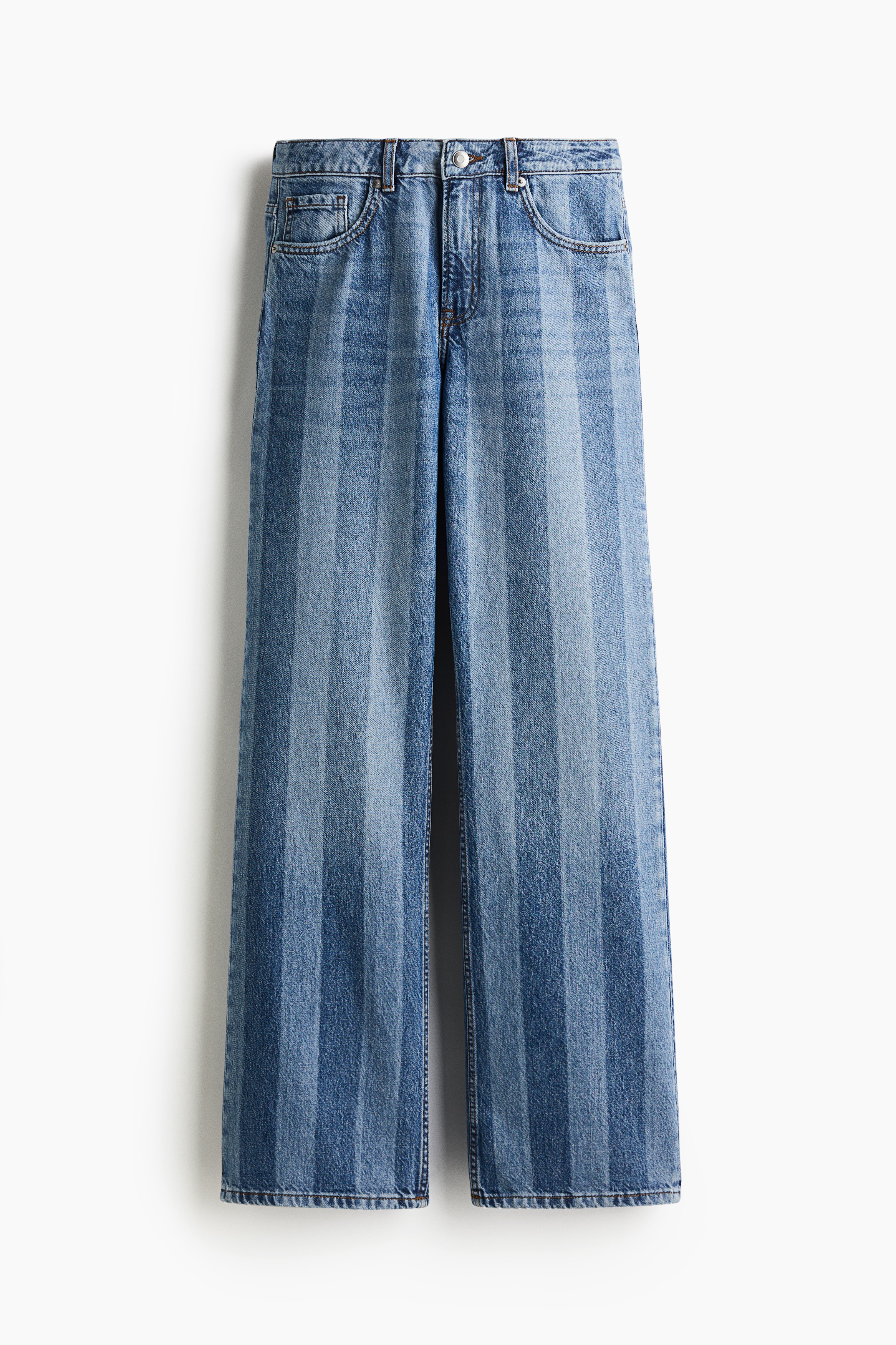 Wide High Jeans - Denim blue/Striped