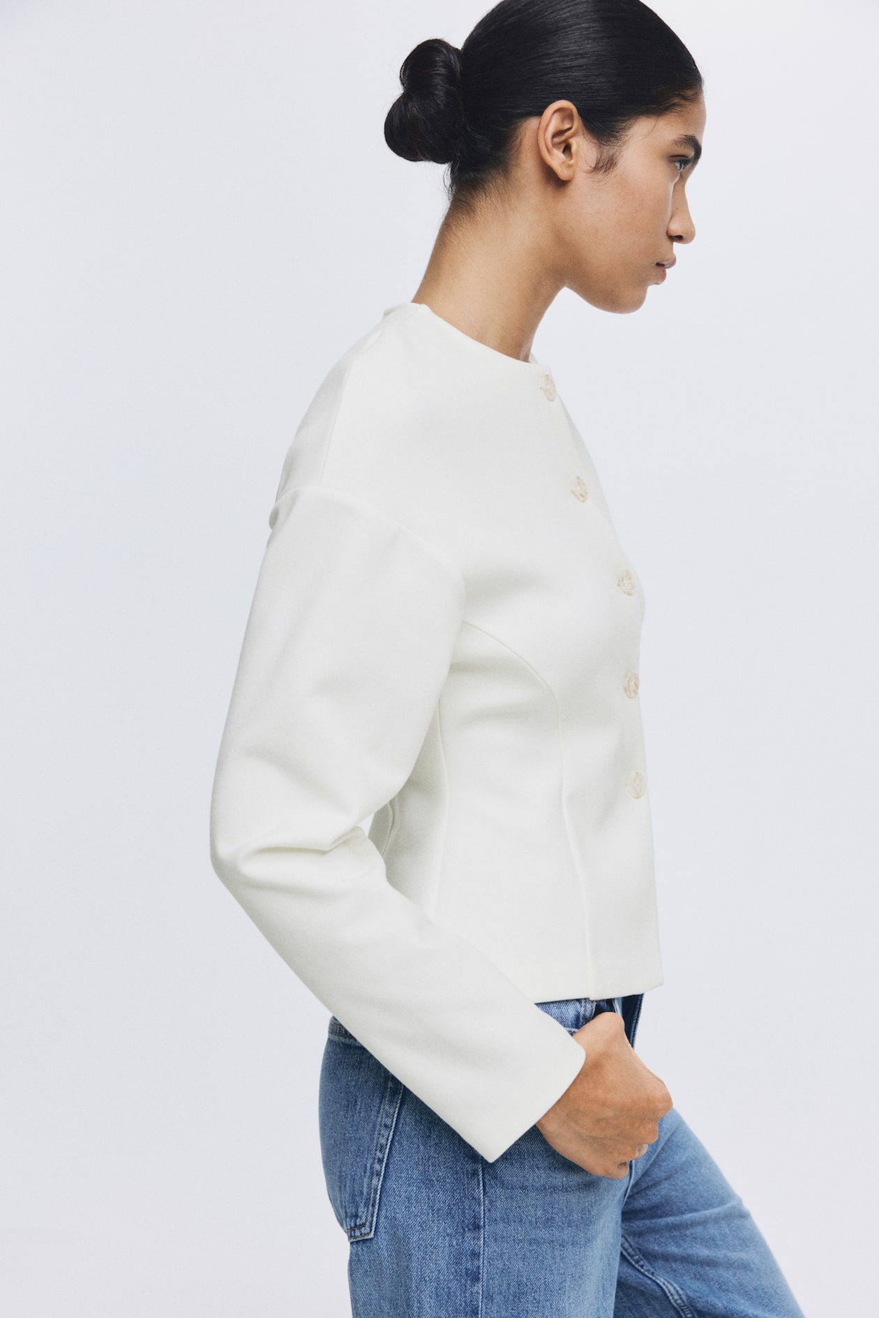 Collarless Scuba Blazer - image 5