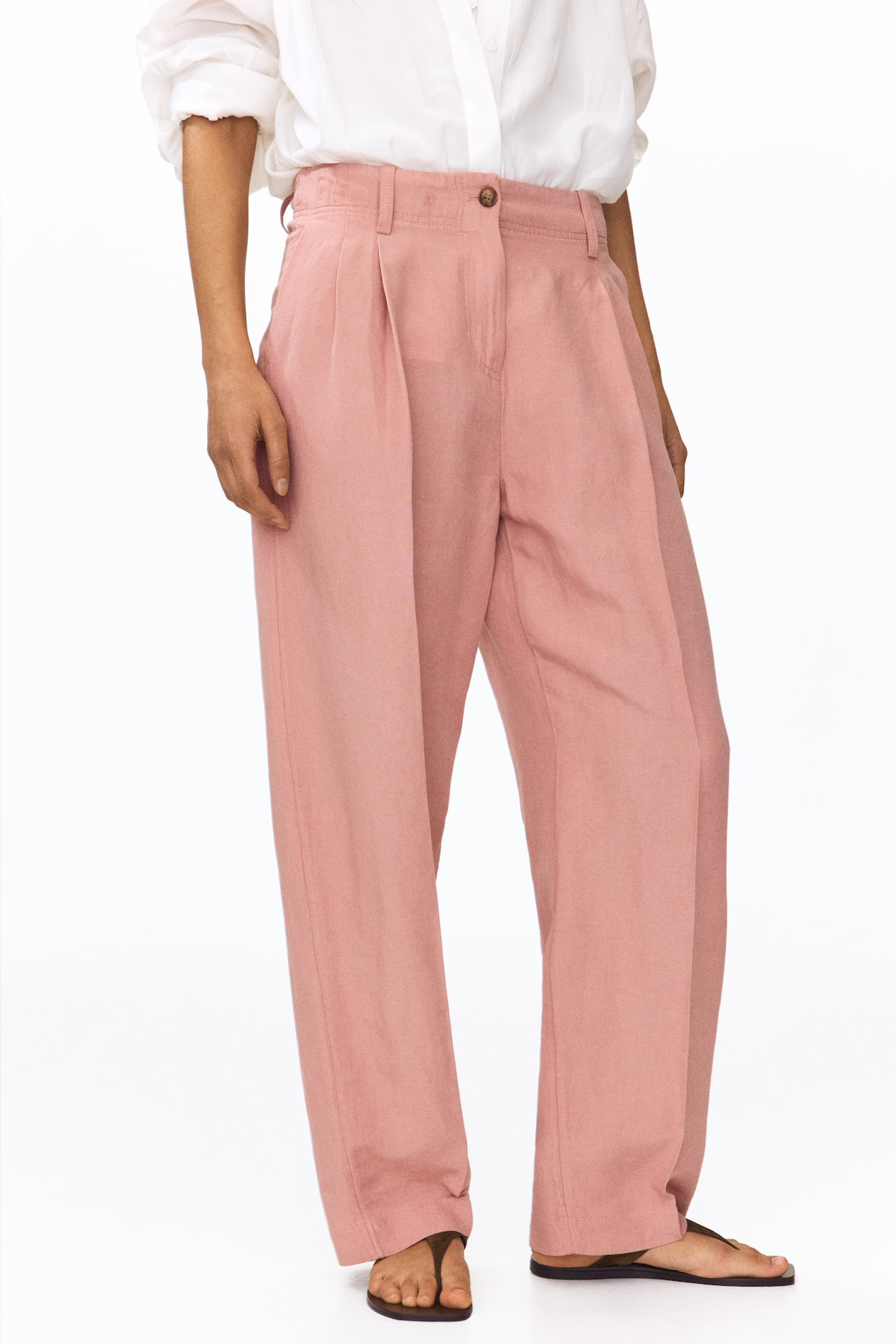 Tapered Linen-Blend Pants - image 3