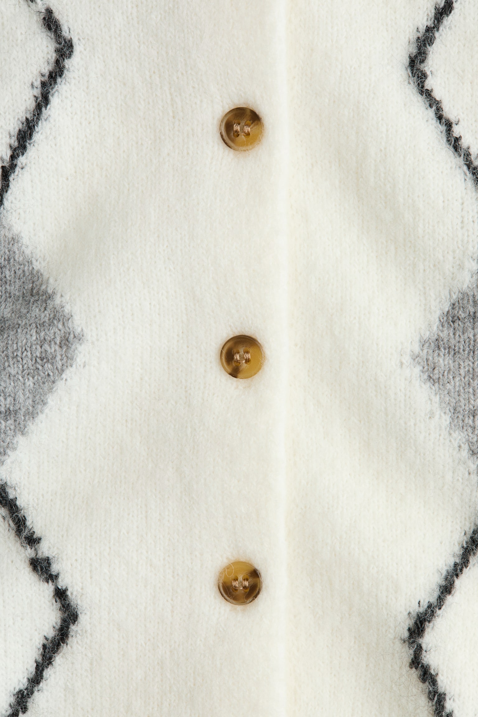 Žakárový pletený sveter - Biela/kosoštvorcový vzor/Sivá melírovaná/kosoštvorce/Modrá/kosoštvorcový vzor/Tmavobéžová/kosoštvorcový vzor - 3