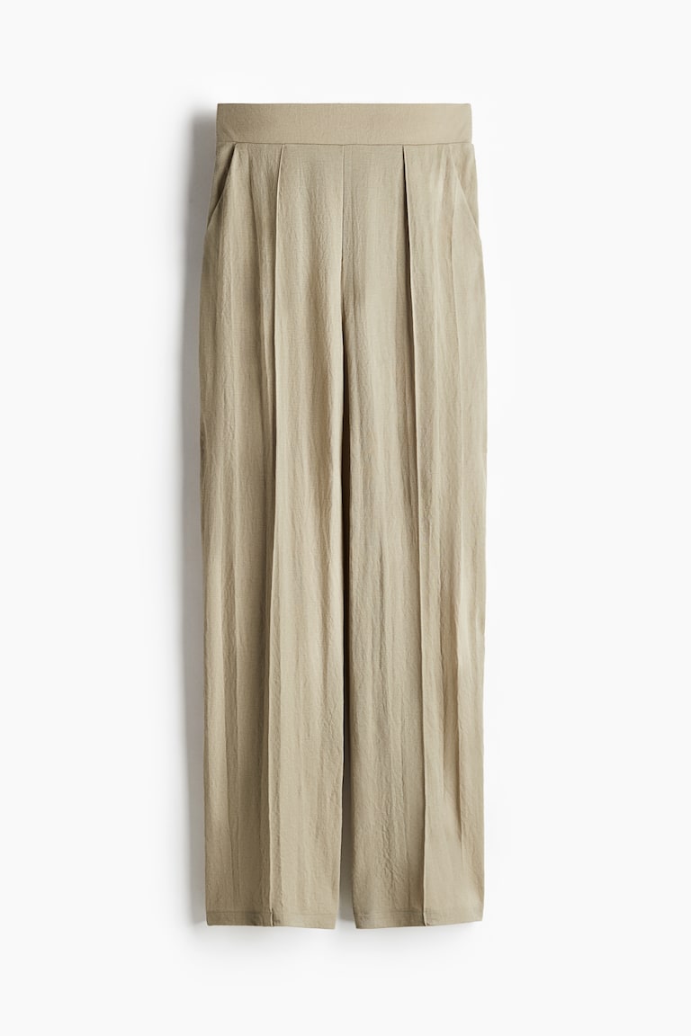 high waisted dress pants h&m Women's White High-Waist Dress Pants