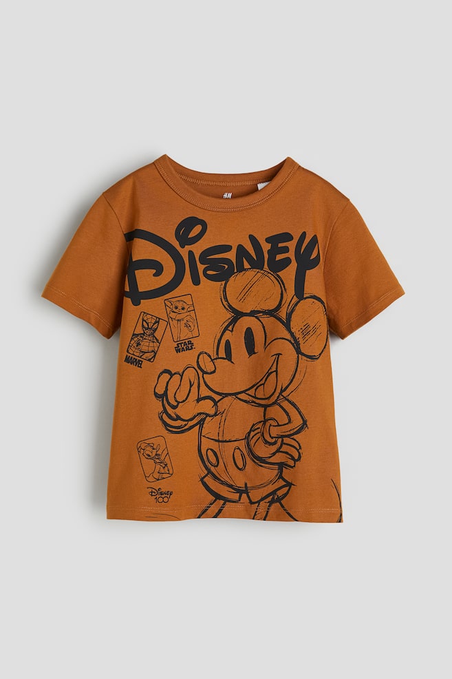 Printed cotton T-shirt - Brown/Disney/White/Sonic the Hedgehog/Khaki green/Batman - 1