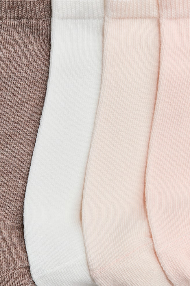 7-Pack Ankle Socks-Powder pink/dark brown - 2