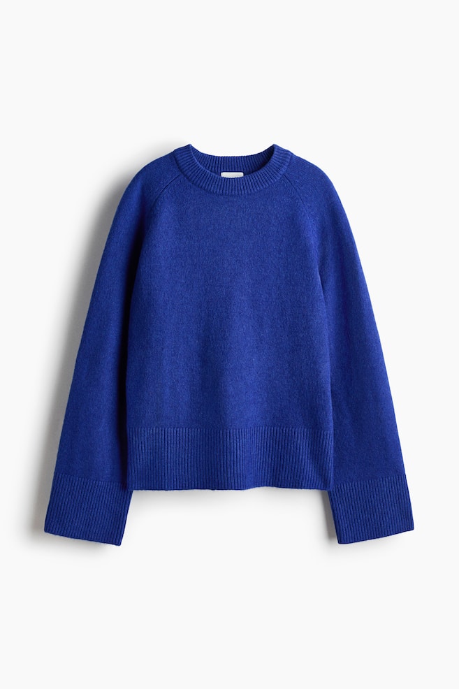 Trui met raglanmouwen - Helderblauw/Bordeauxrood/Donkerbruin/Lichtbeige/Roomwit/zwart gestreept/Dusty lichtroze - 1