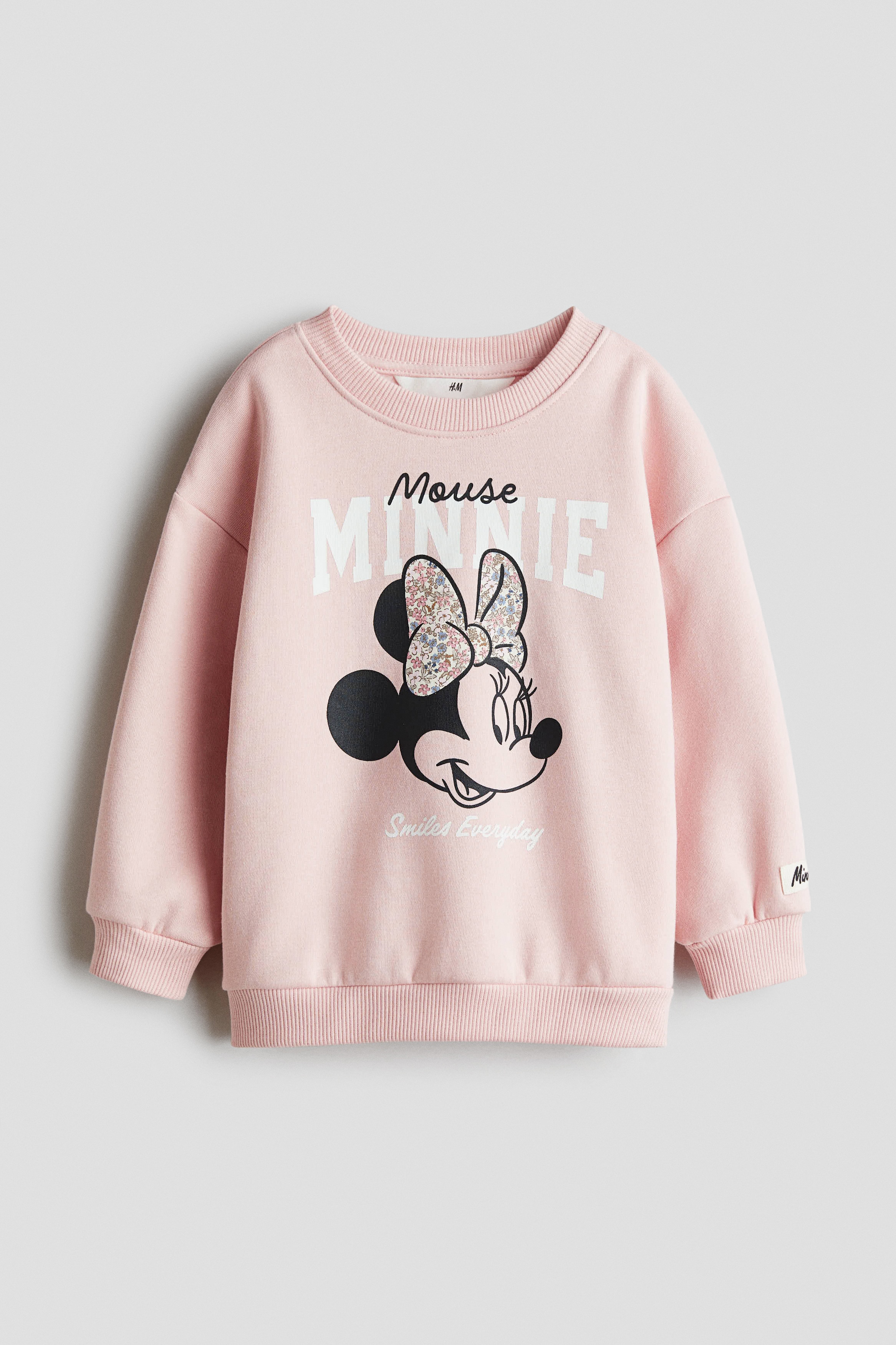 ミニー樣 MINNIE MOUSE © DISNEY FLOCK PRINT SWEATSHIRT - Ecru | ZARA United