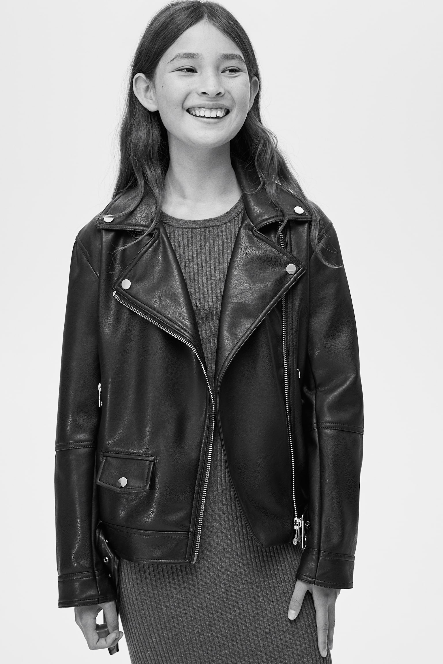 Oversized biker jacket - Black - 2