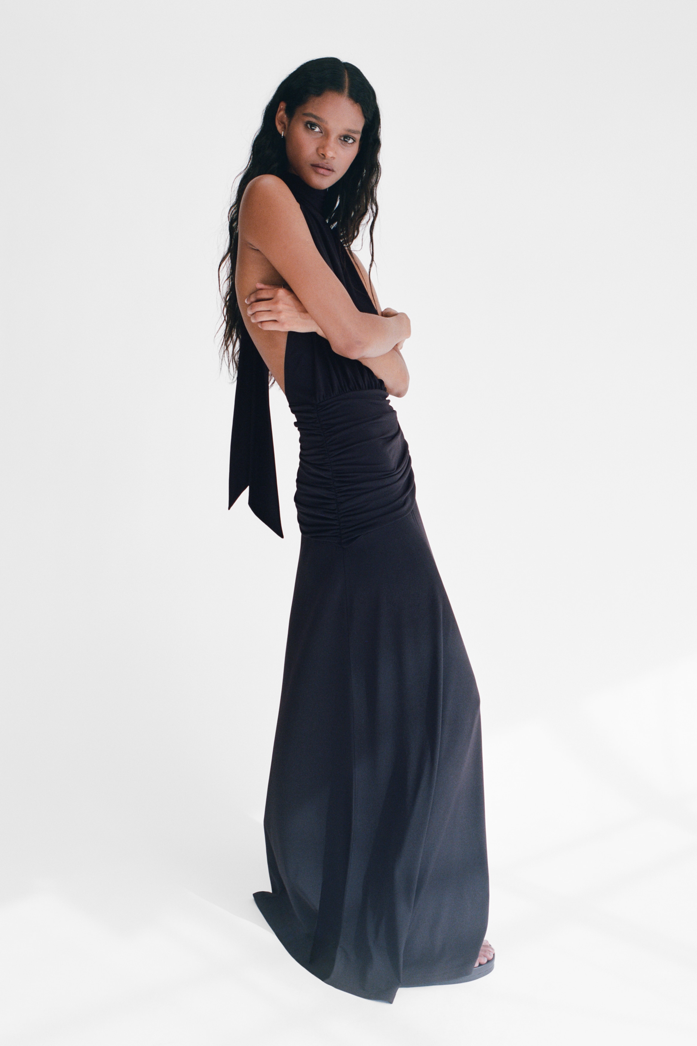 gothic elegant dress Gothic Romantic Black Floral Chiffon Maxi Dress with V-Neck and Lanter –  Canary Houze