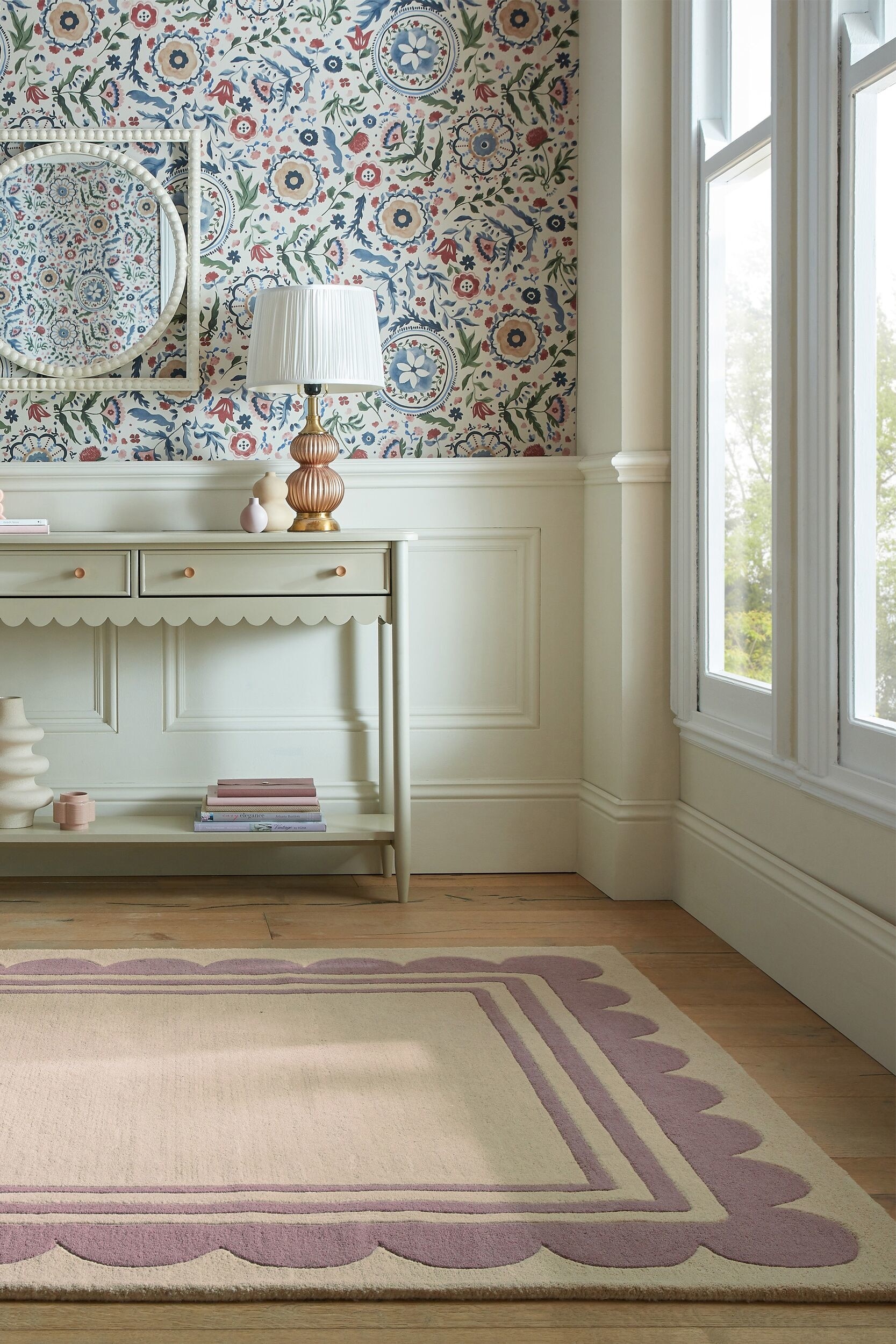 Lois Scallop Border Villa Matto - Violetti/Vihreä