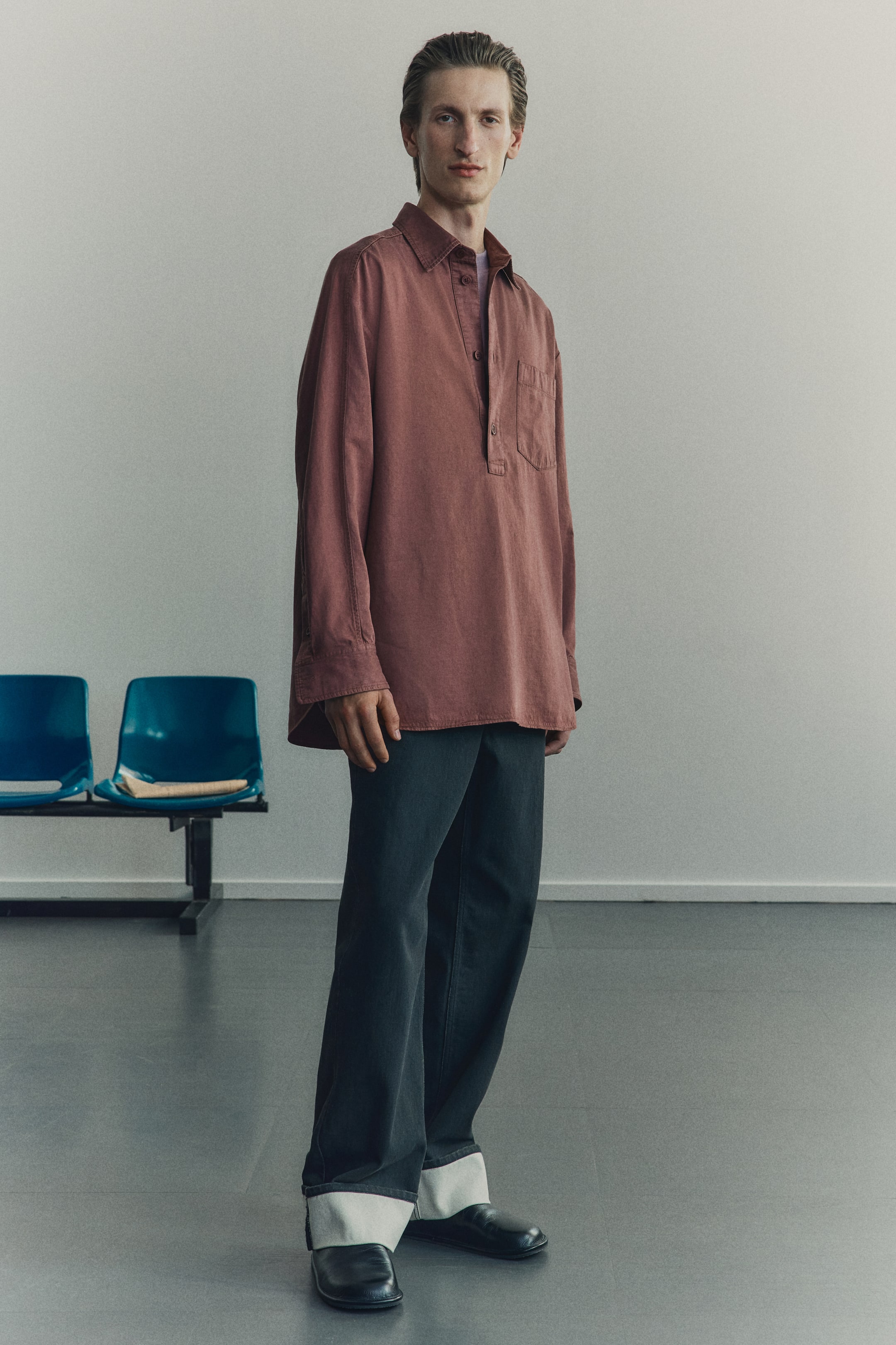 Ingrandisci l'immagine: Camicia Popover Loose Fit - Rosa polvere scuro - UOMO | H&M CH 1