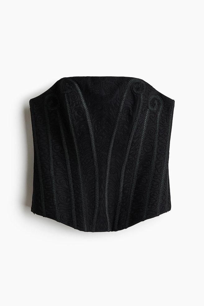 Top corpete bordado - Preto - 1