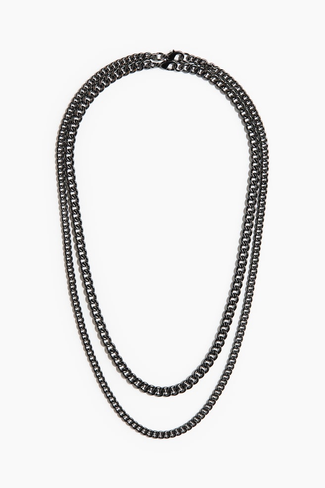 2-Pack Necklaces - Black/Silver-colored/Gold-colored - 1