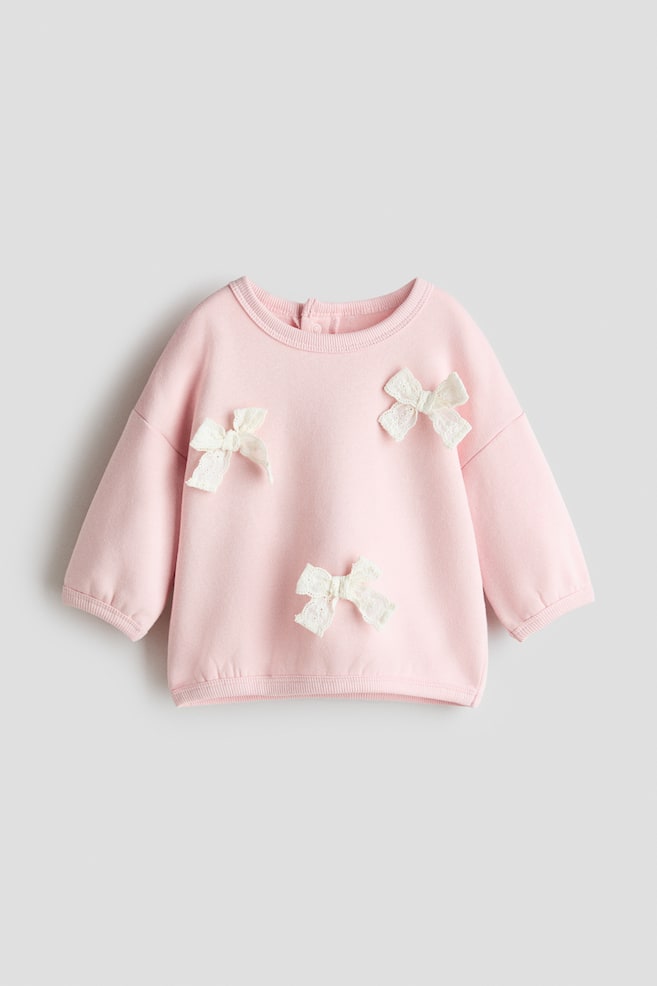 Sweatshirt with Motif - Light pink/bows/Cream/bows - 1