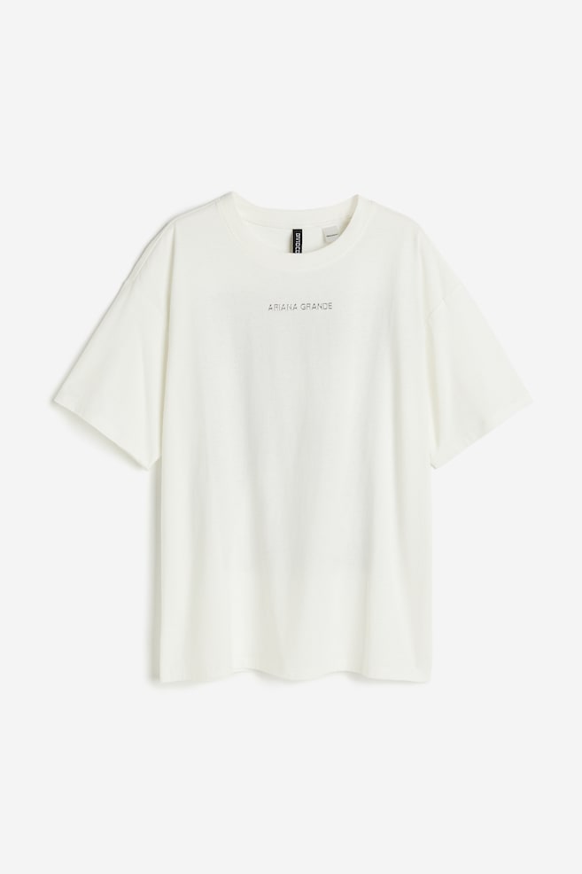 Boxy-style printed T-shirt - Cream/Ariana Grande - 1
