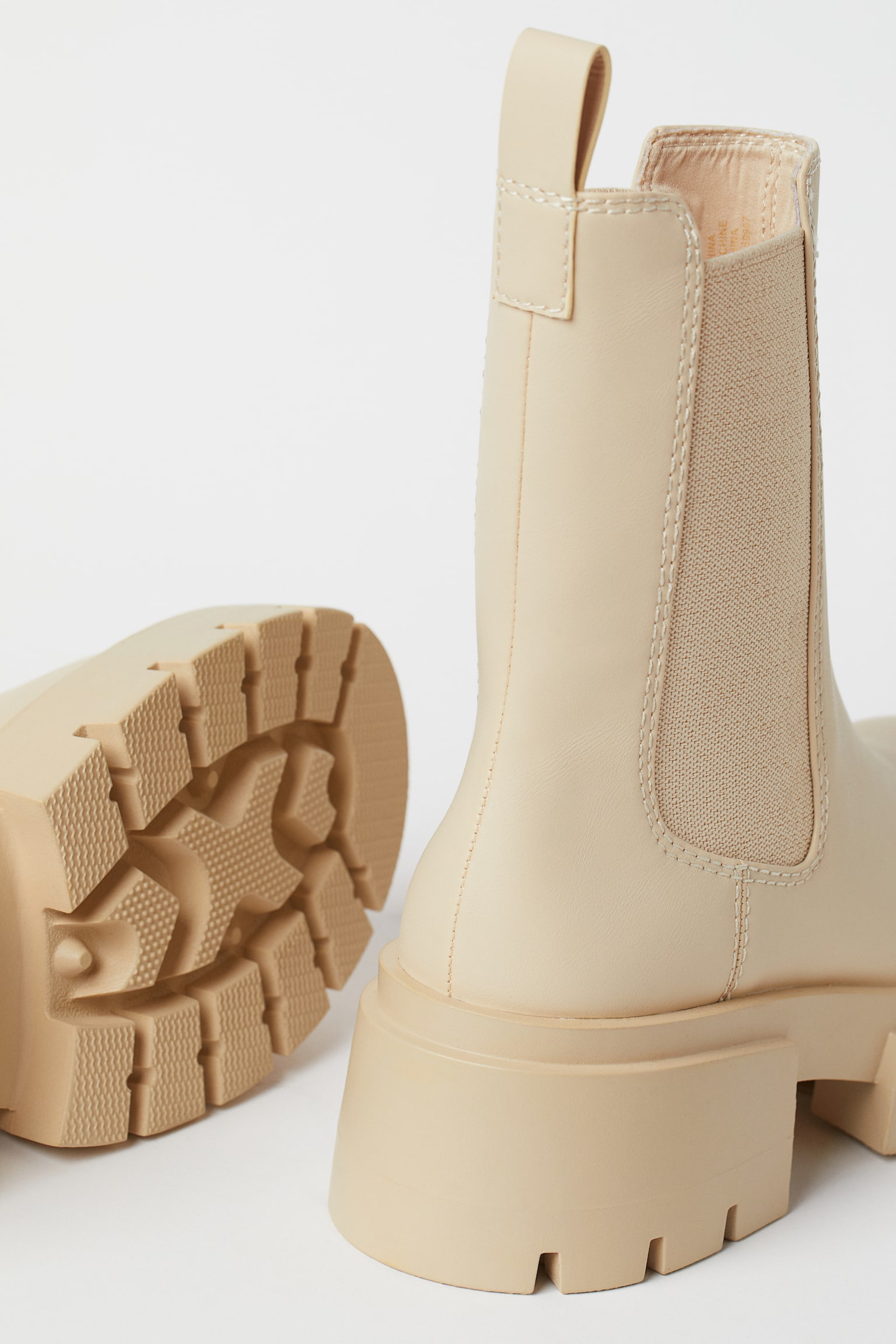 Platform Chelsea boots - Light beige - 2