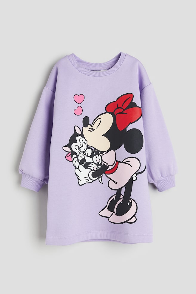 Printed sweatshirt dress - Light purple/Minnie Mouse/Light pink/Minnie Mouse - 1