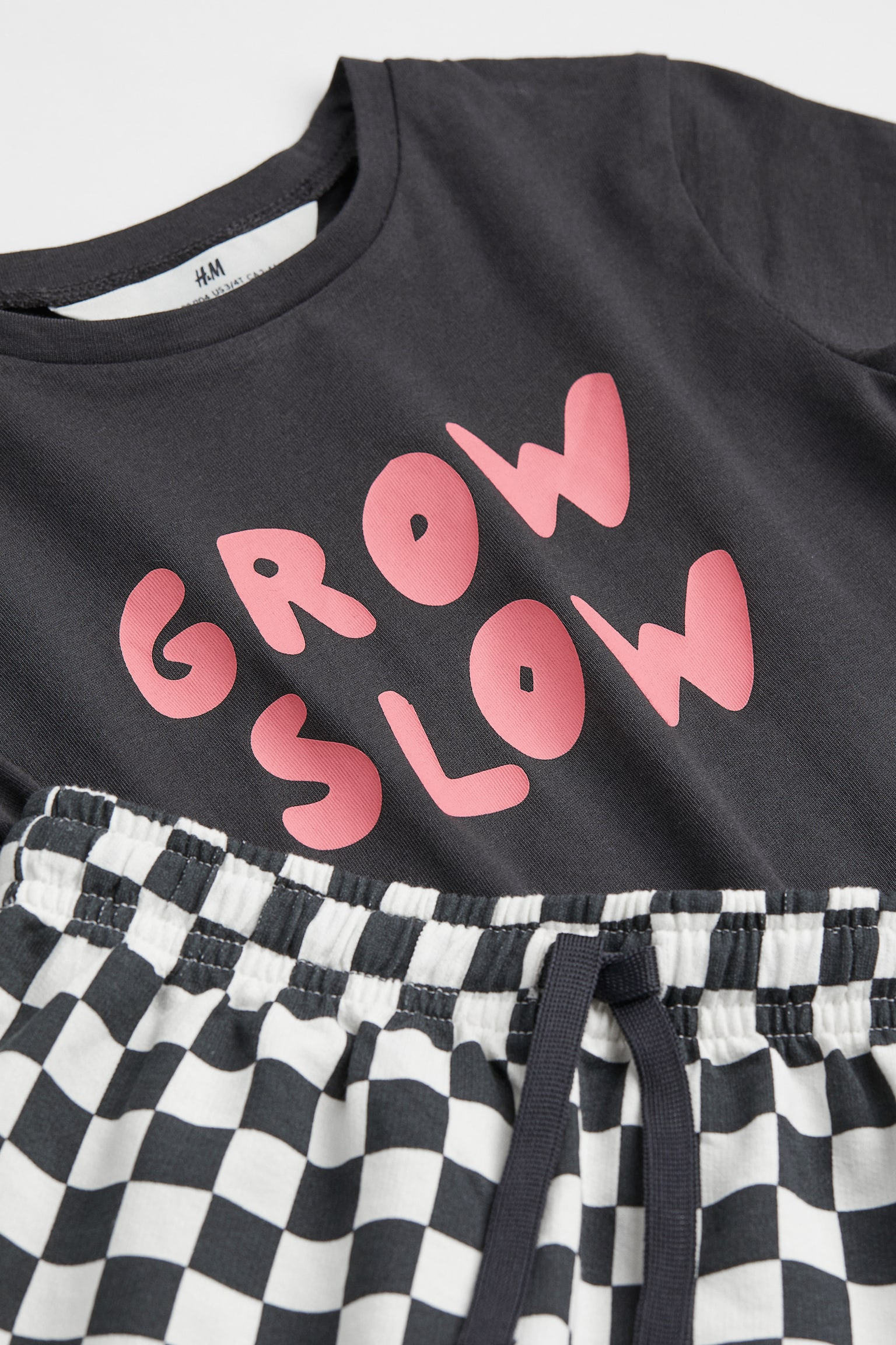 2-piece cotton jersey set - Dark grey/Grow Slow - 2