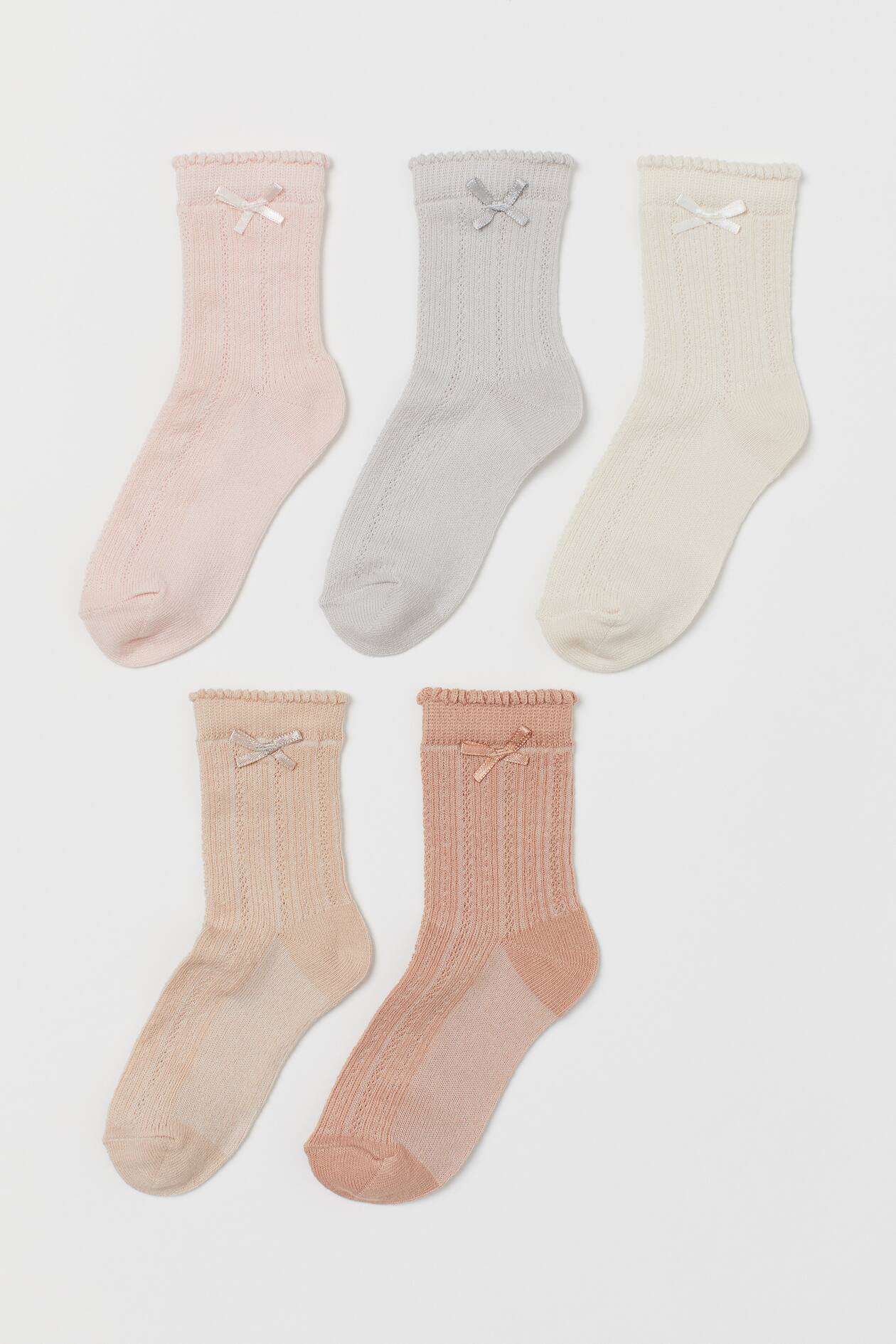 5-pack Socks - Light pink/bow - Kids | H&M US