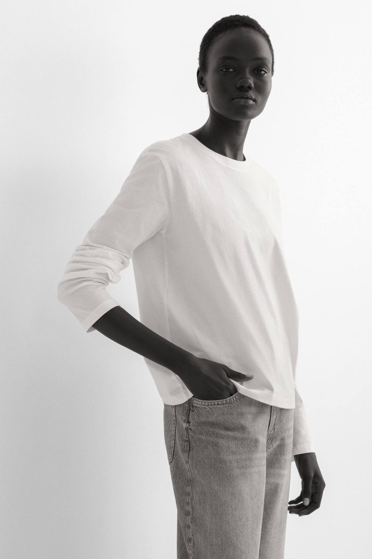 Long-Sleeved Cotton Top