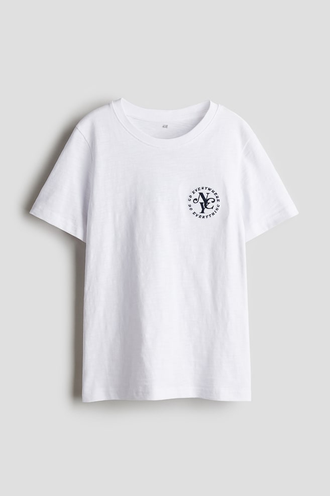 Camiseta de algodón con motivo estampado - Blanco/NYC - 1