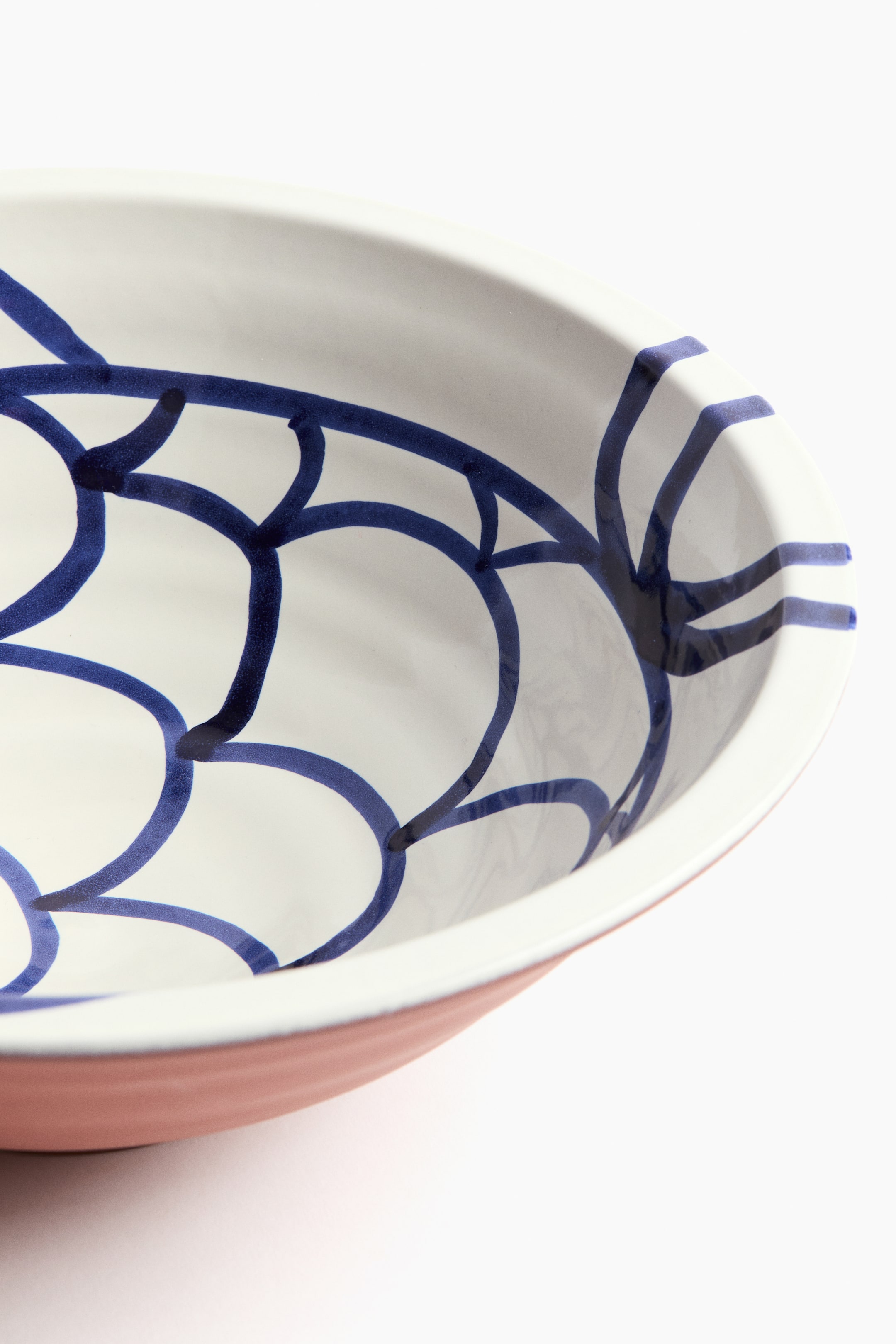 Hand-Painted Terracotta Serving Bowl