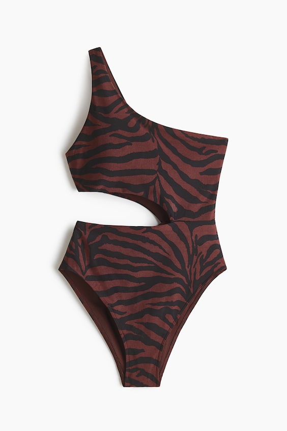 Женские купальники H&M Padded-Cup High-Leg One-Shoulder Swimsuit
